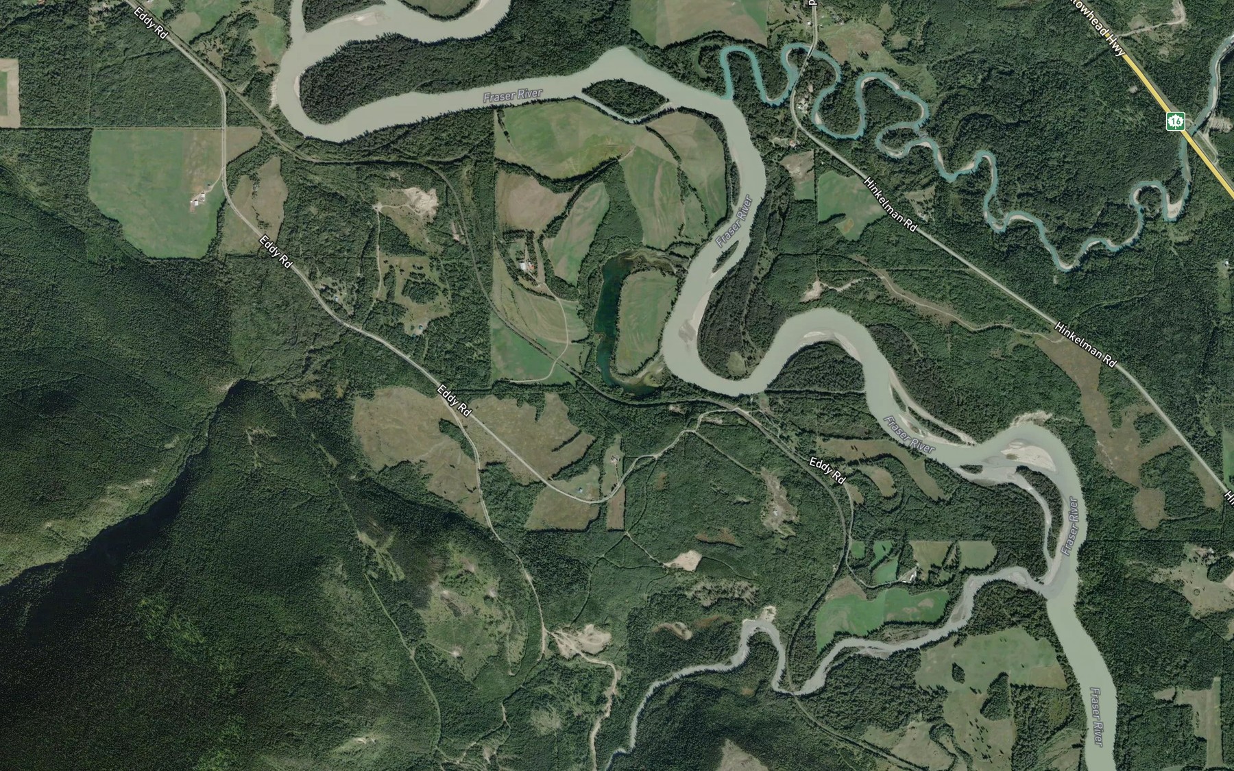 Satellite map of the Eddy Lake