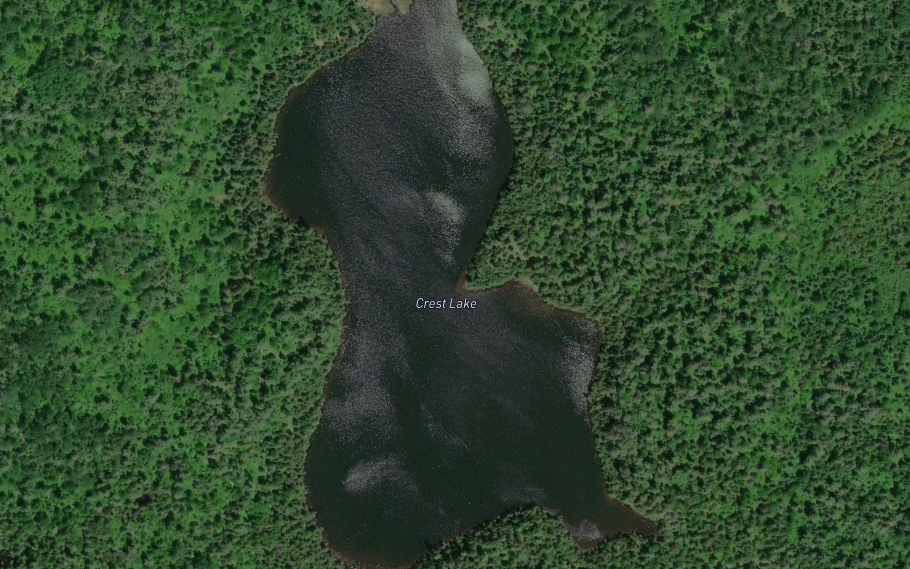 Satellite map of the Crest Lake