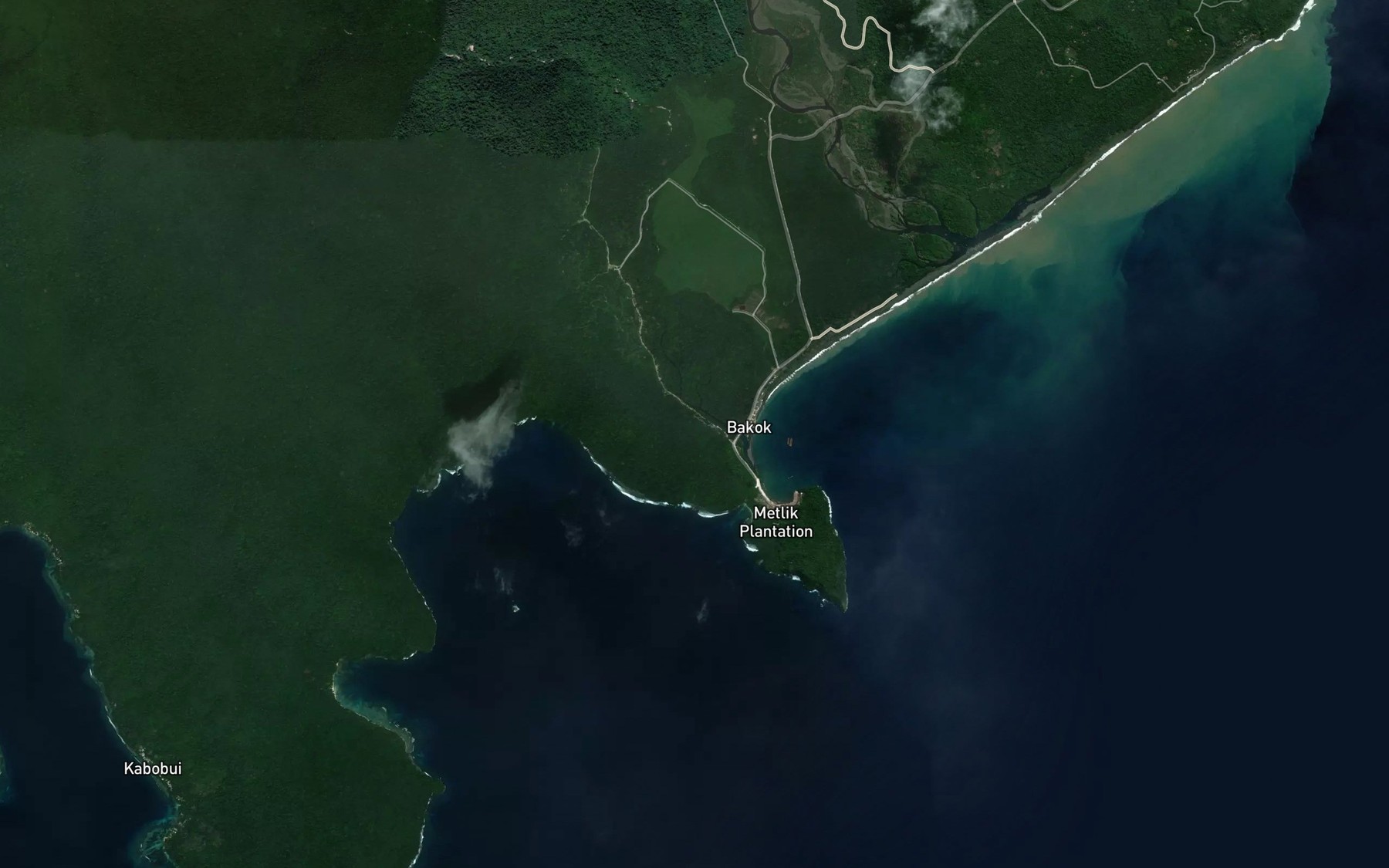 Satellite map of the Lakut River