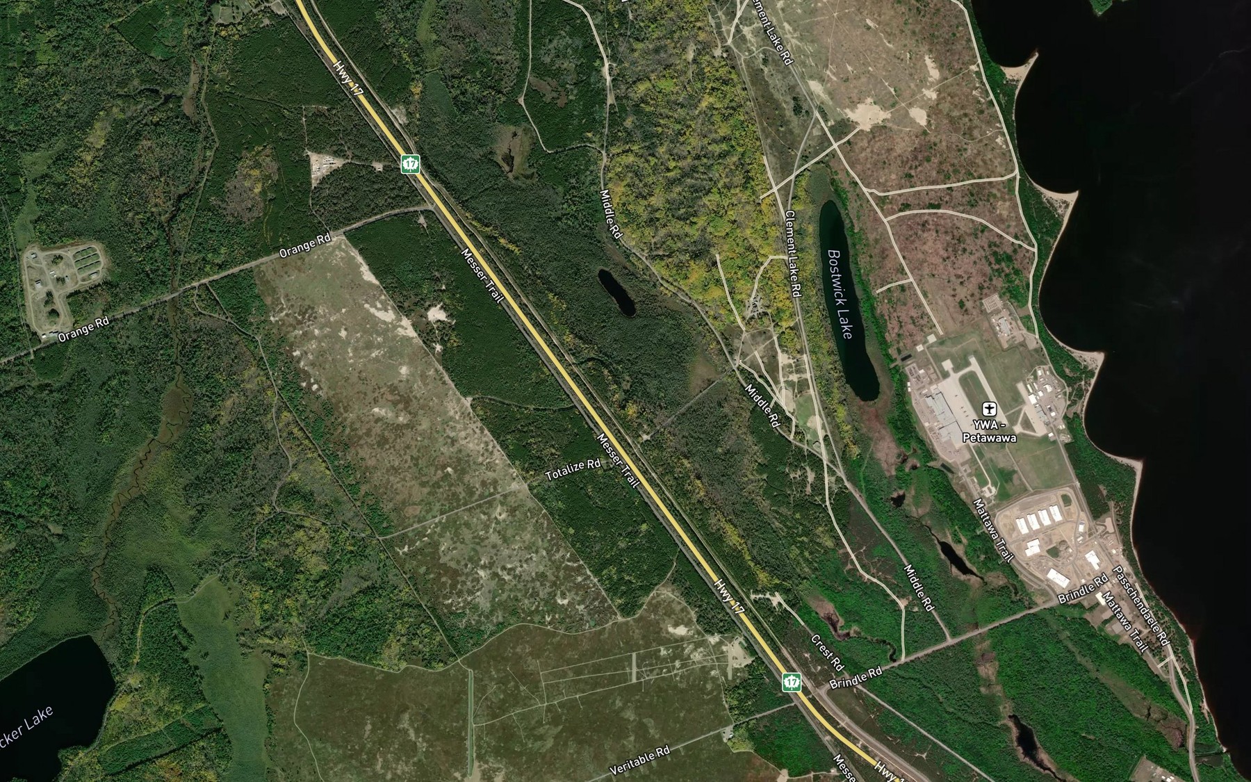 Satellite map of the Landry Creek