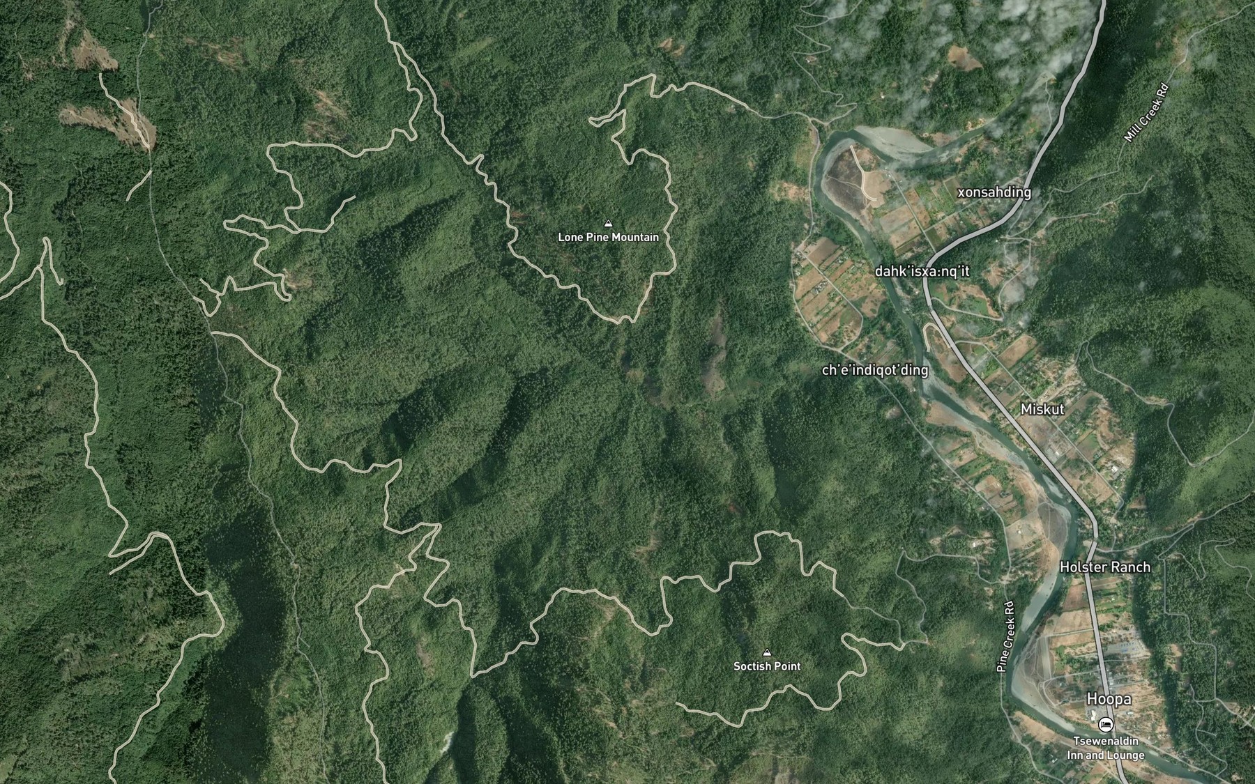 Satellite map of the North Fork Soctish Creek