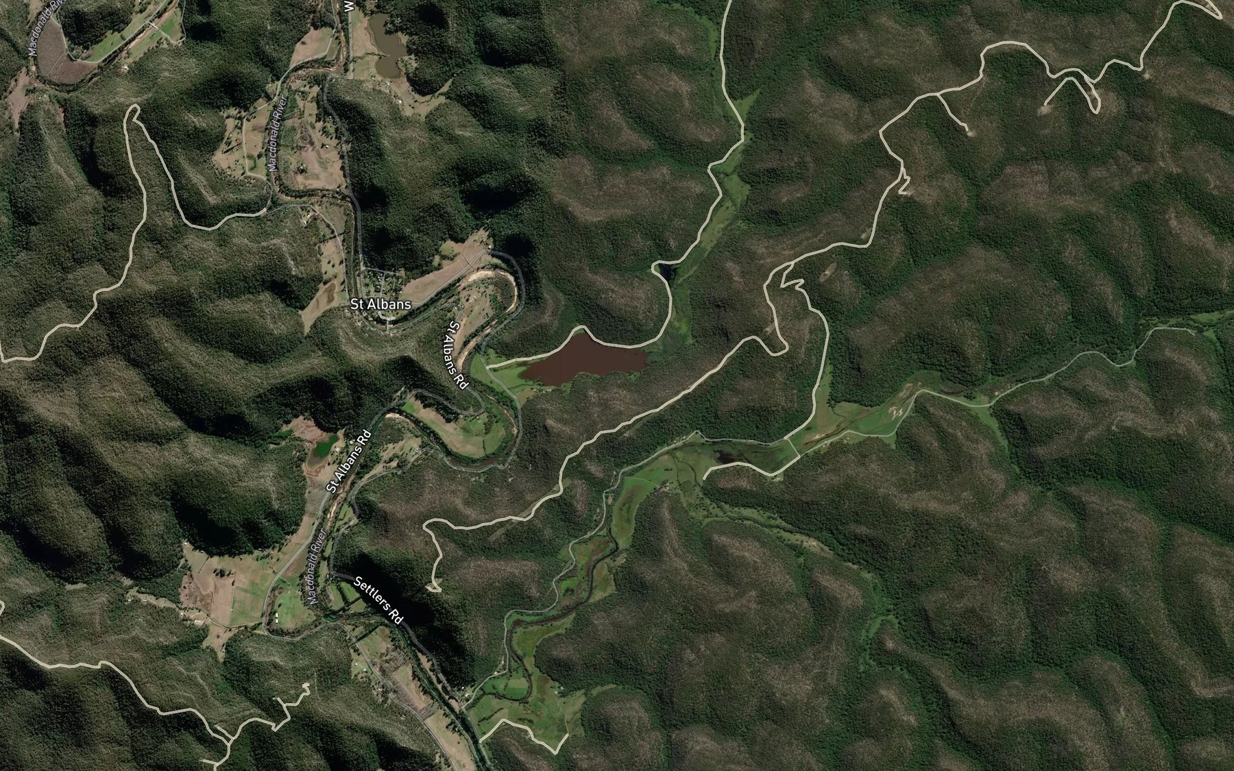 Satellite map of the Wellums Lake