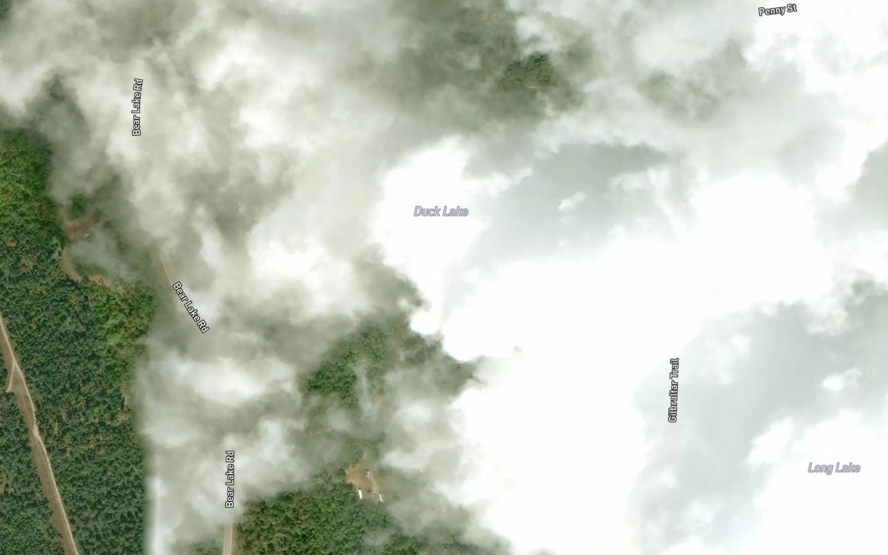 Satellite map of the Duck Lake