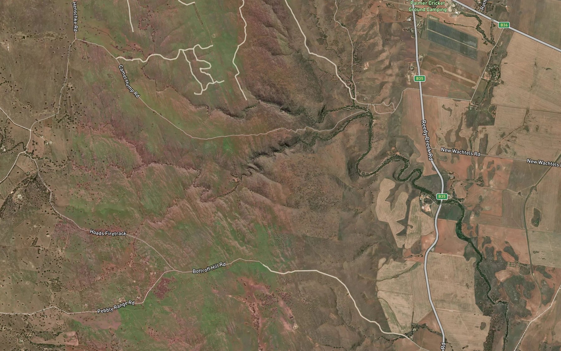 Satellite map of the Talbots Creek