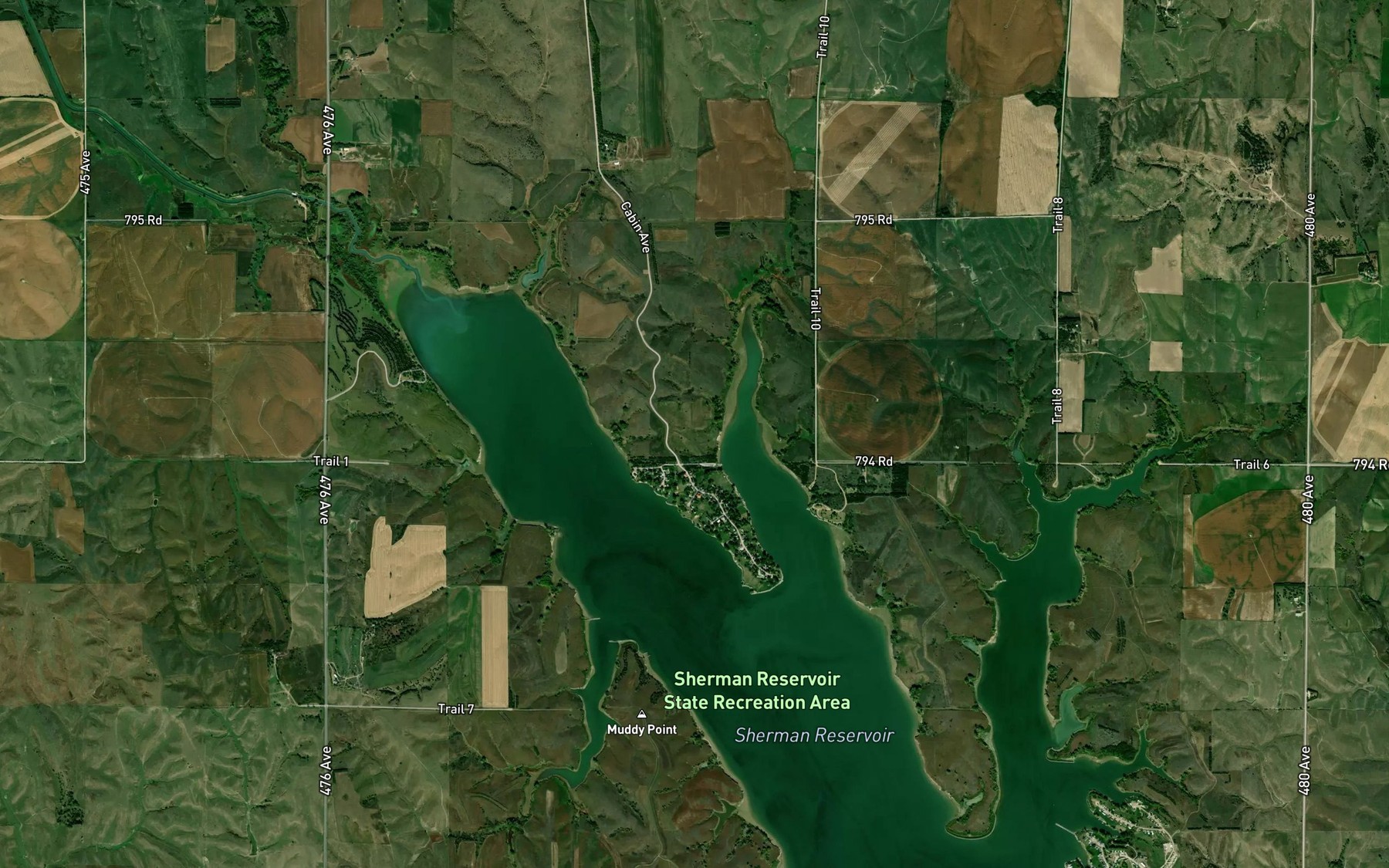 Satellite map of the Shaughnessy Bay