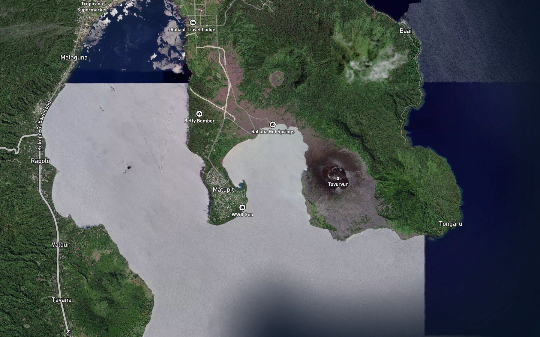Satellite map of the Matupit Harbour