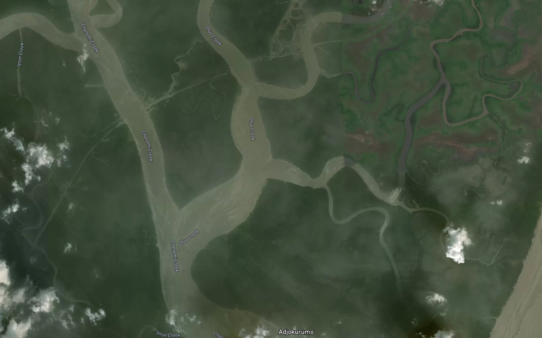 Satellite map of the Oborotuba Creek