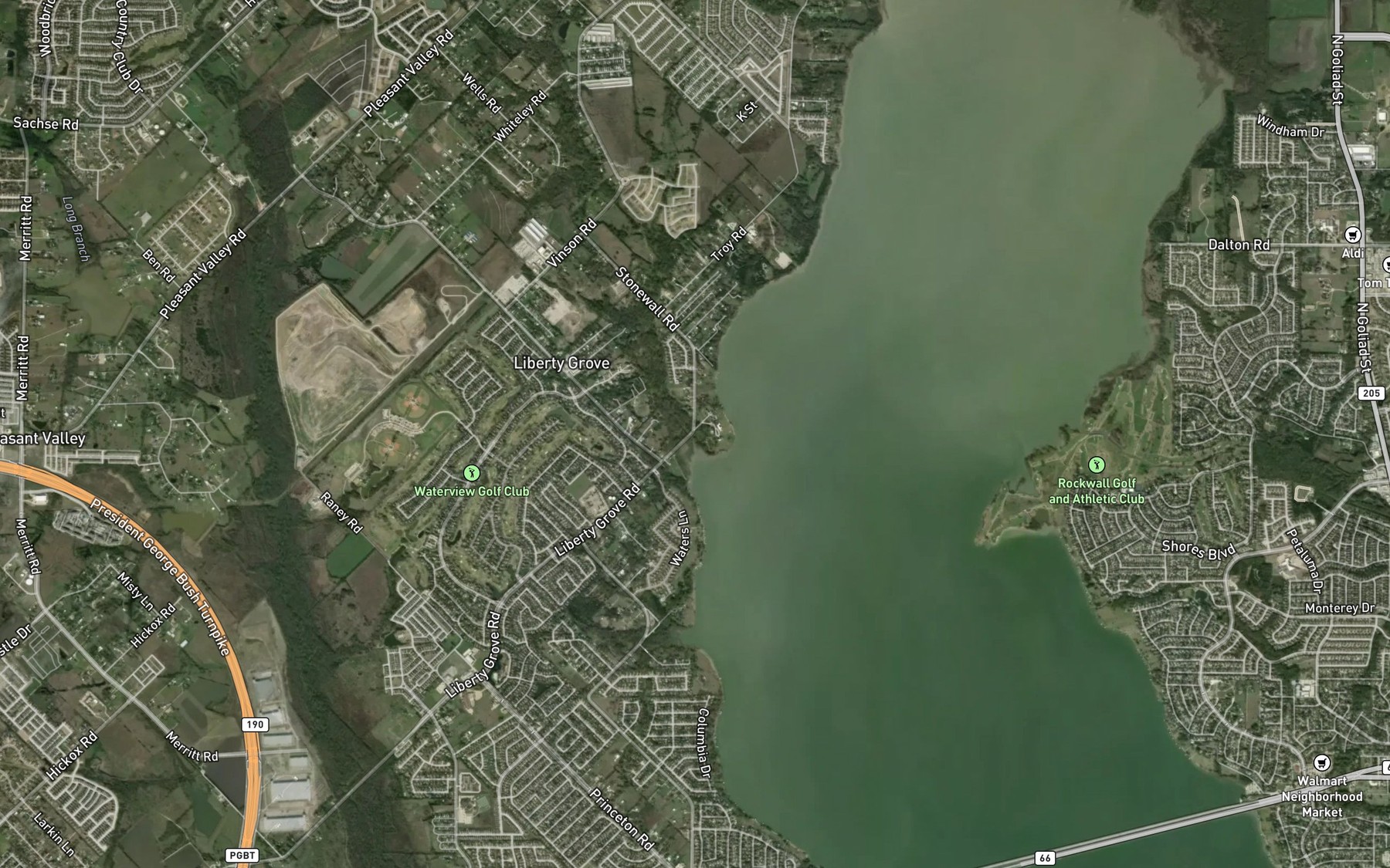 Satellite map of the Cottonwood Creek