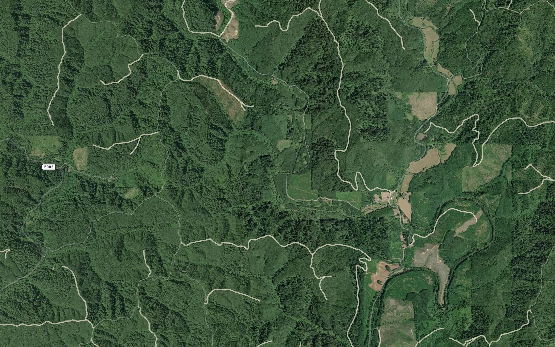 Satellite map of the Long Creek