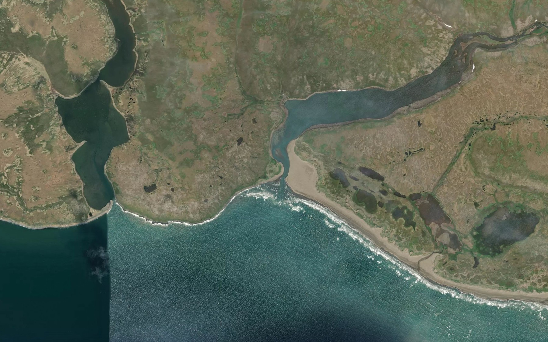 Satellite map of the Kiyakyaliksamiut River