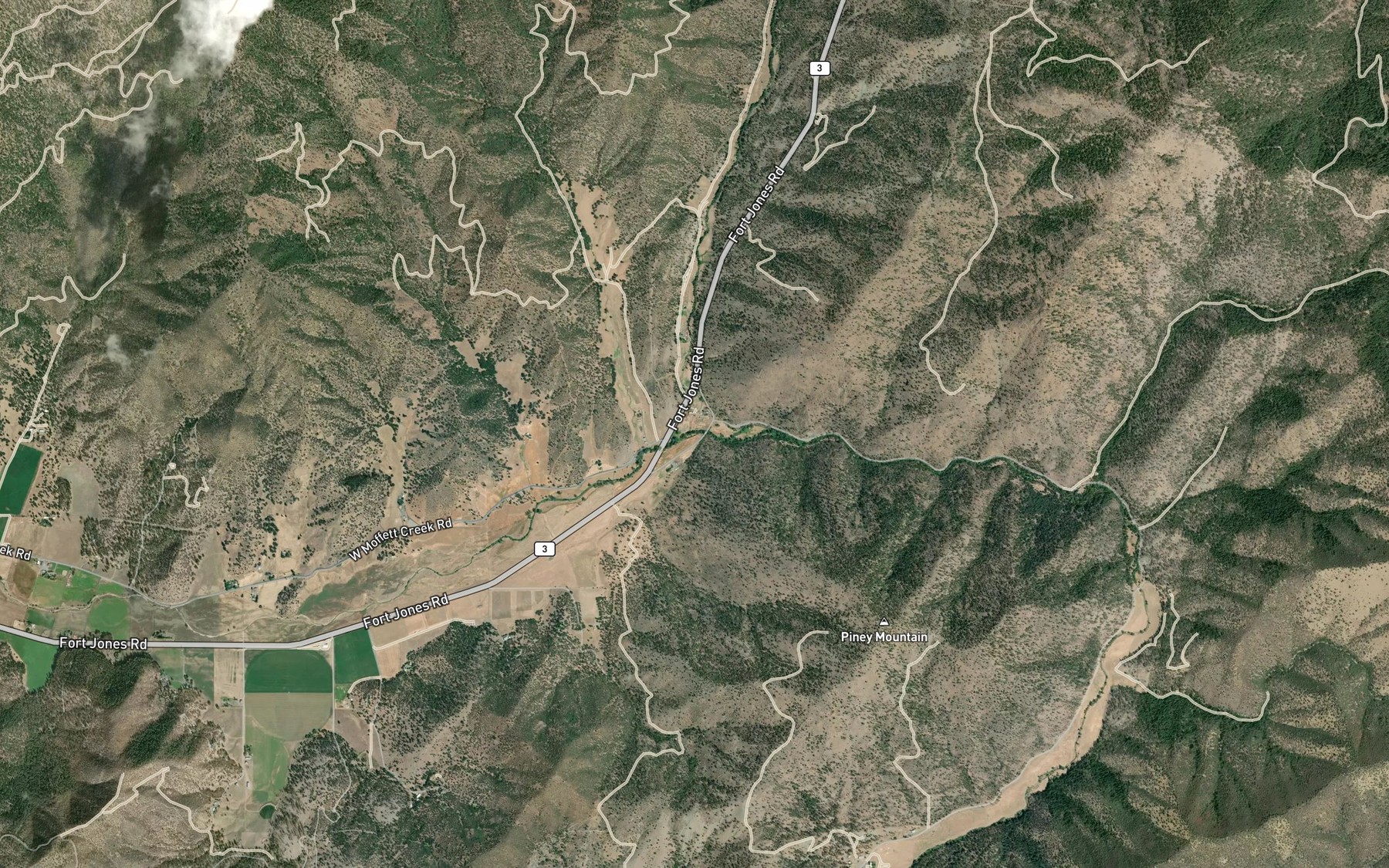Satellite map of the Soap Creek