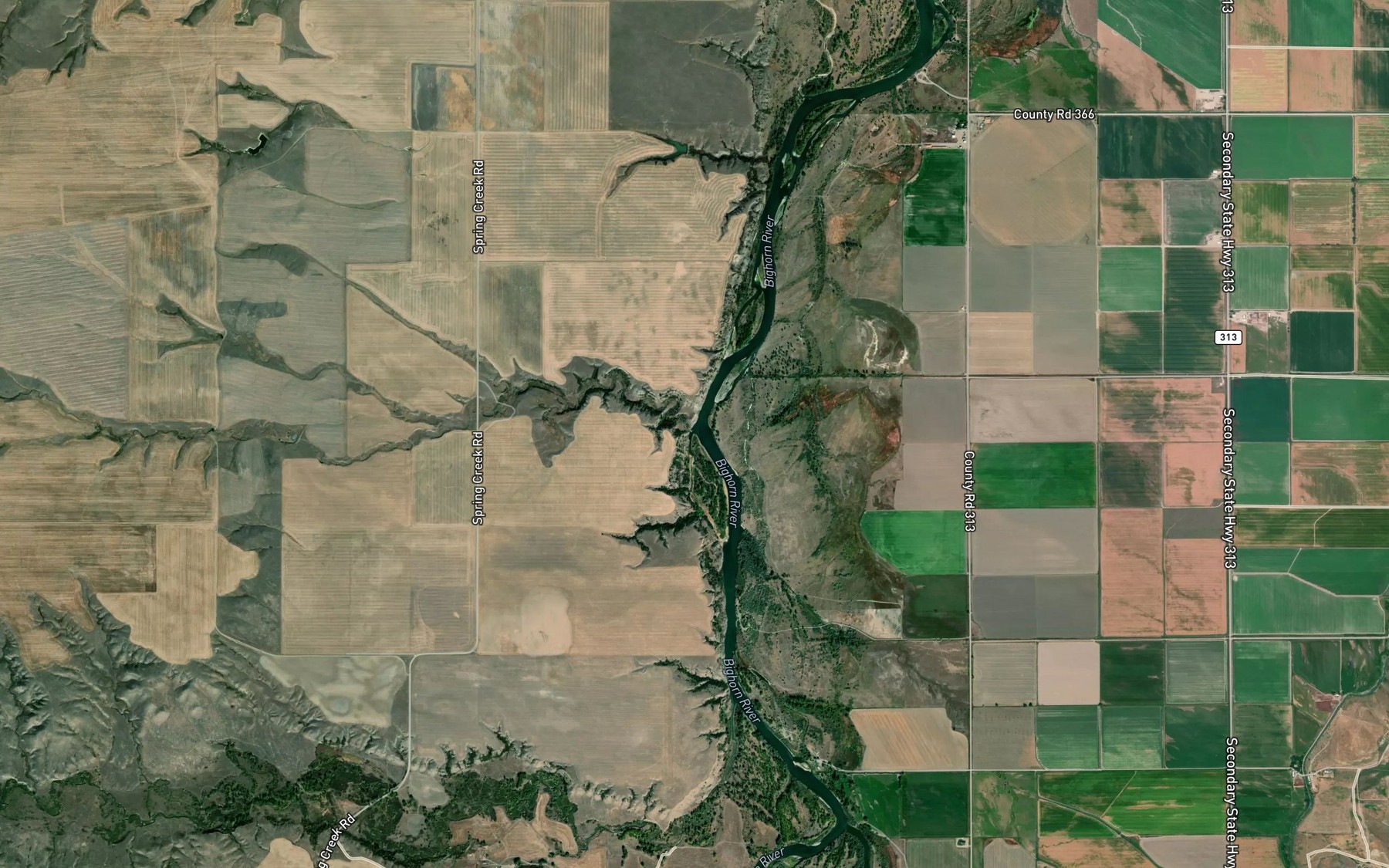 Satellite map of the Spring Creek
