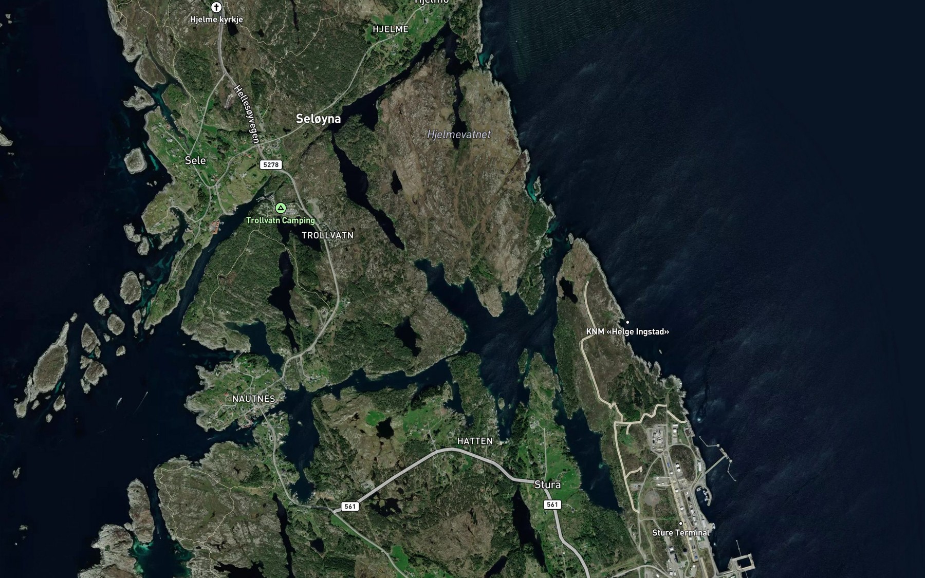 Satellite map of the Raudevika