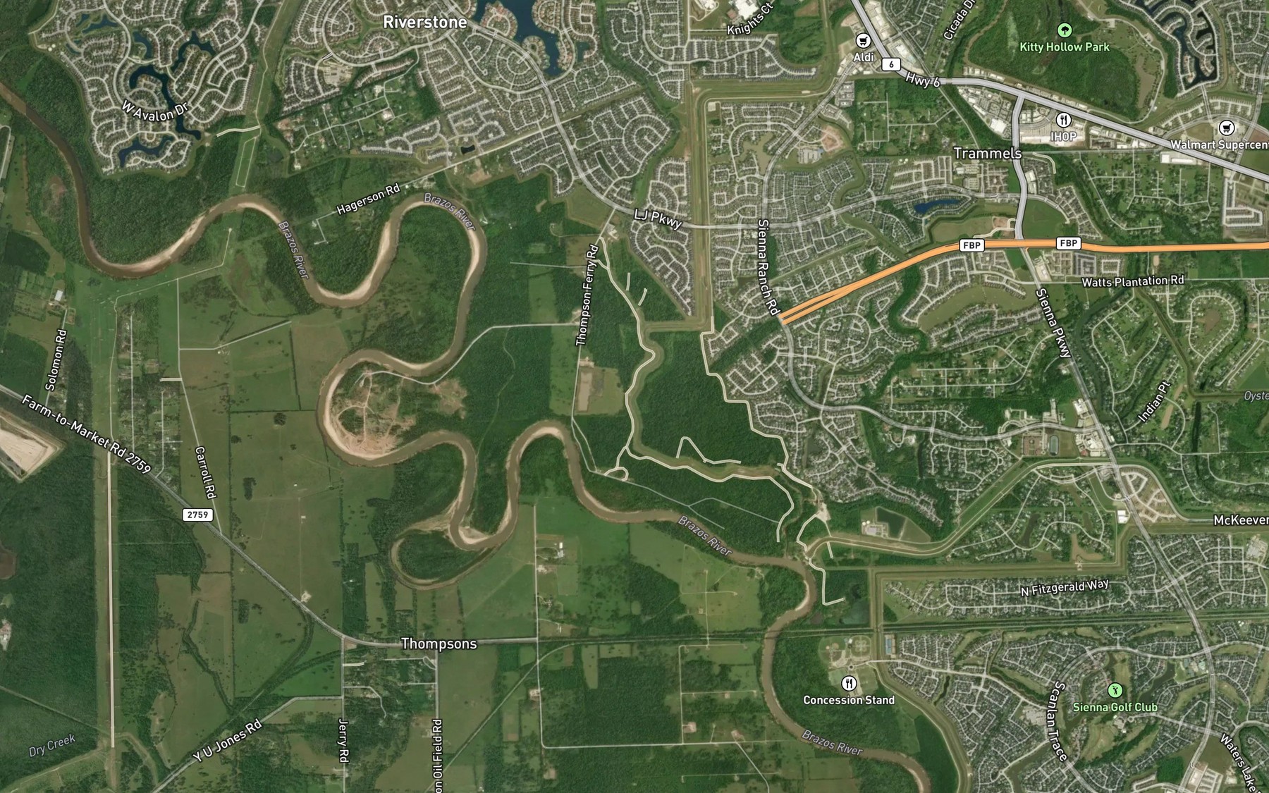 Satellite map of the Snake Slough