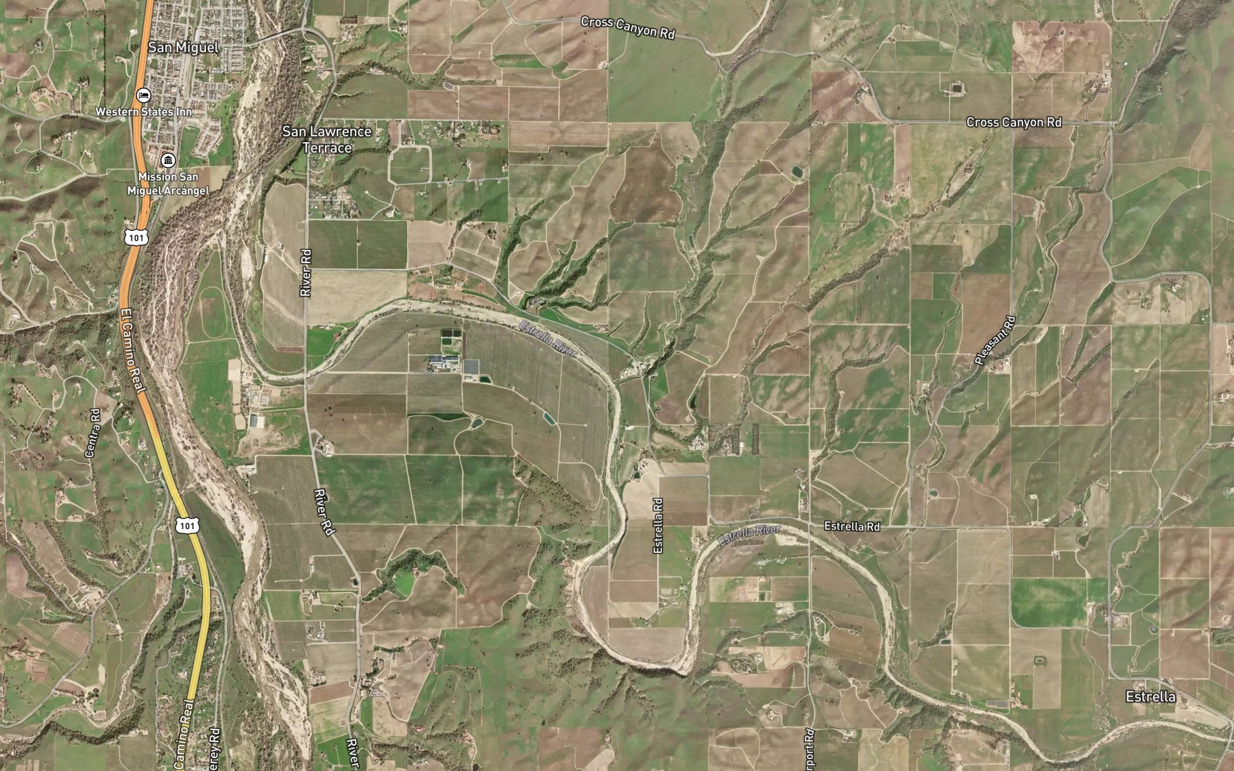 Satellite map of the San Jacinto Creek