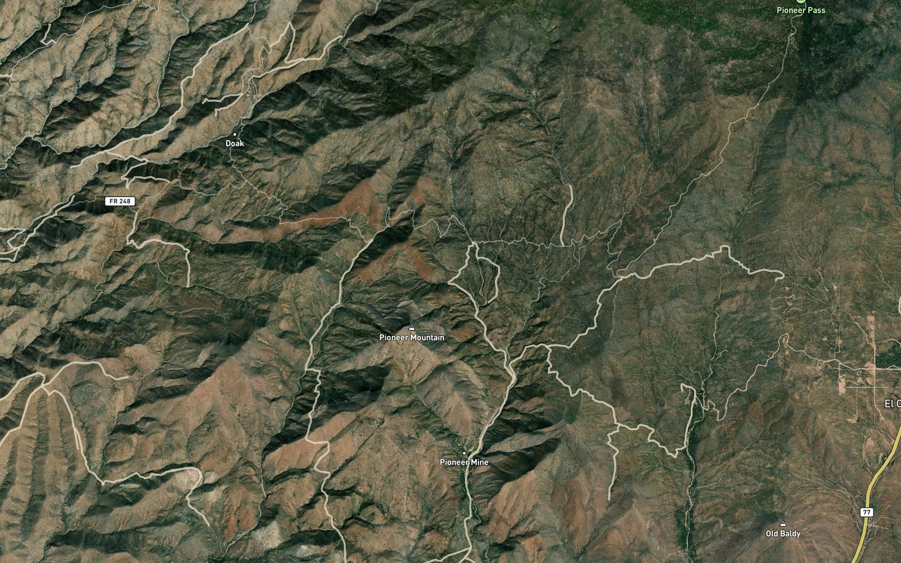 Satellite map of the Greenhouse Spring