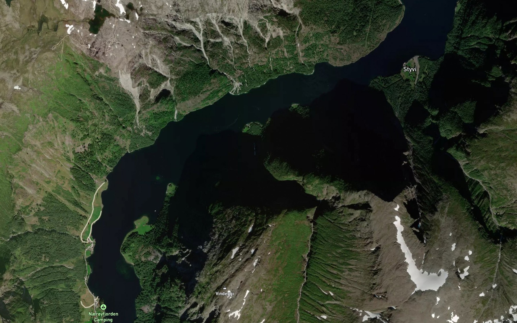 Satellite map of the Odnesfossen