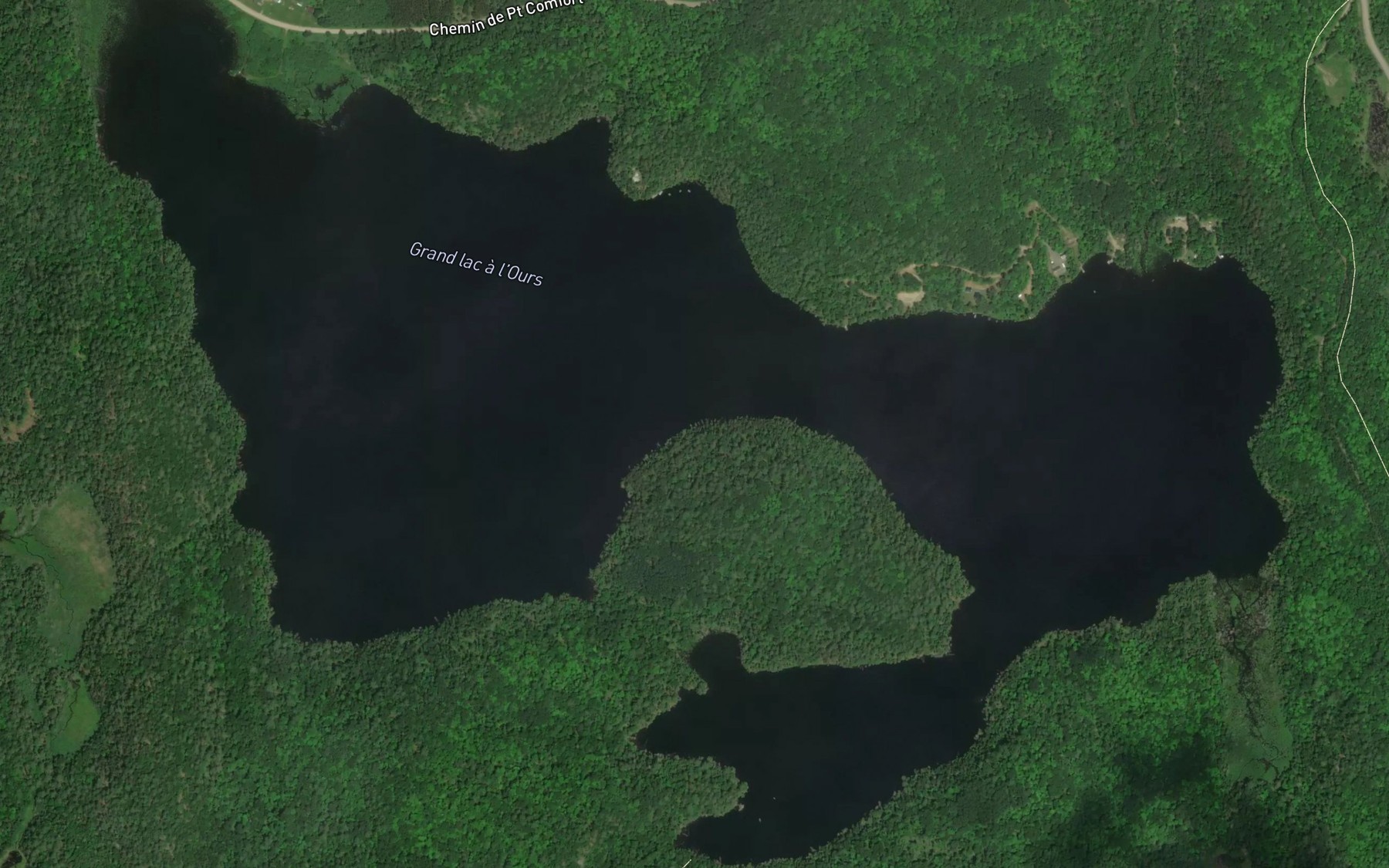 Satellite map of the Grand lac a l'Ours