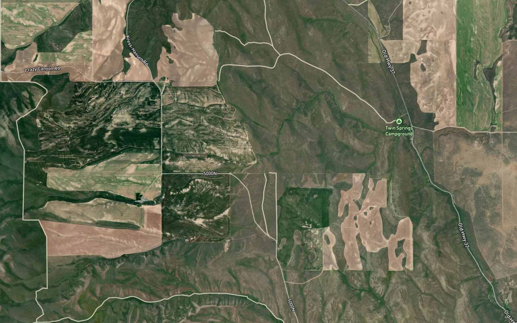Satellite map of the Rock Springs