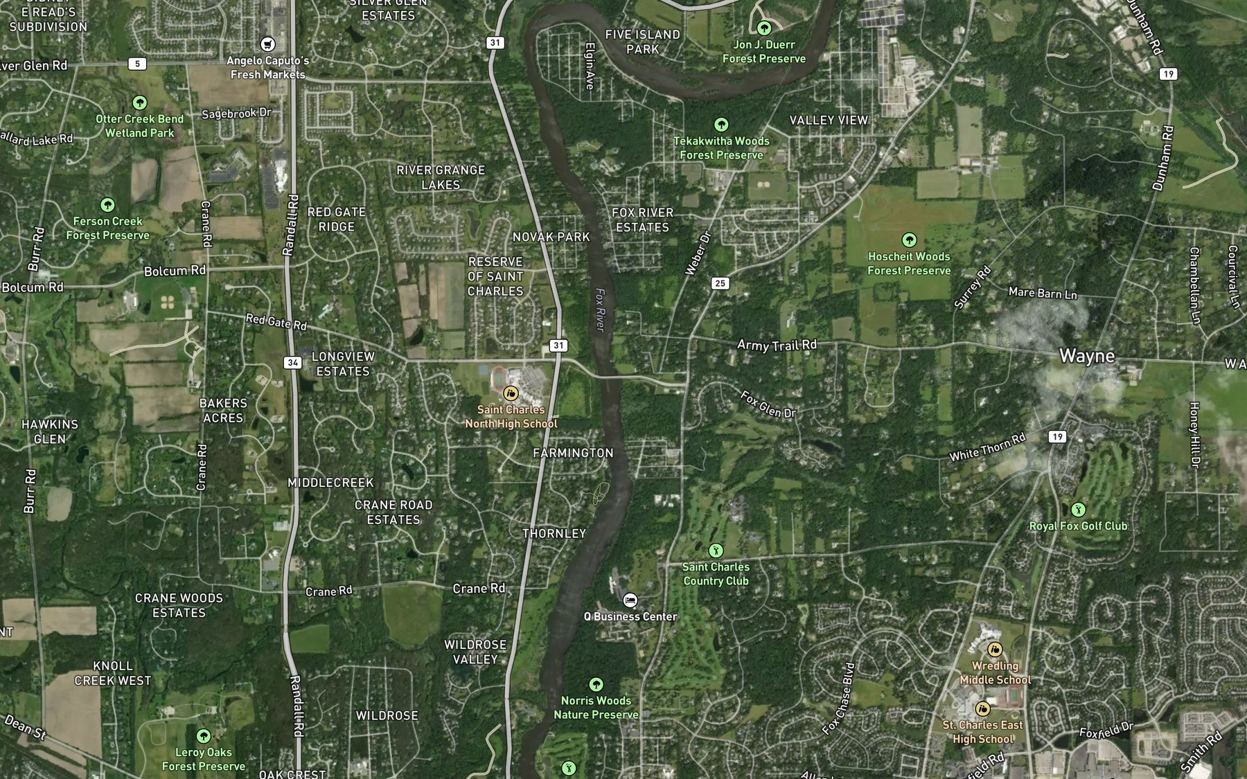 Satellite map of the Norton Creek