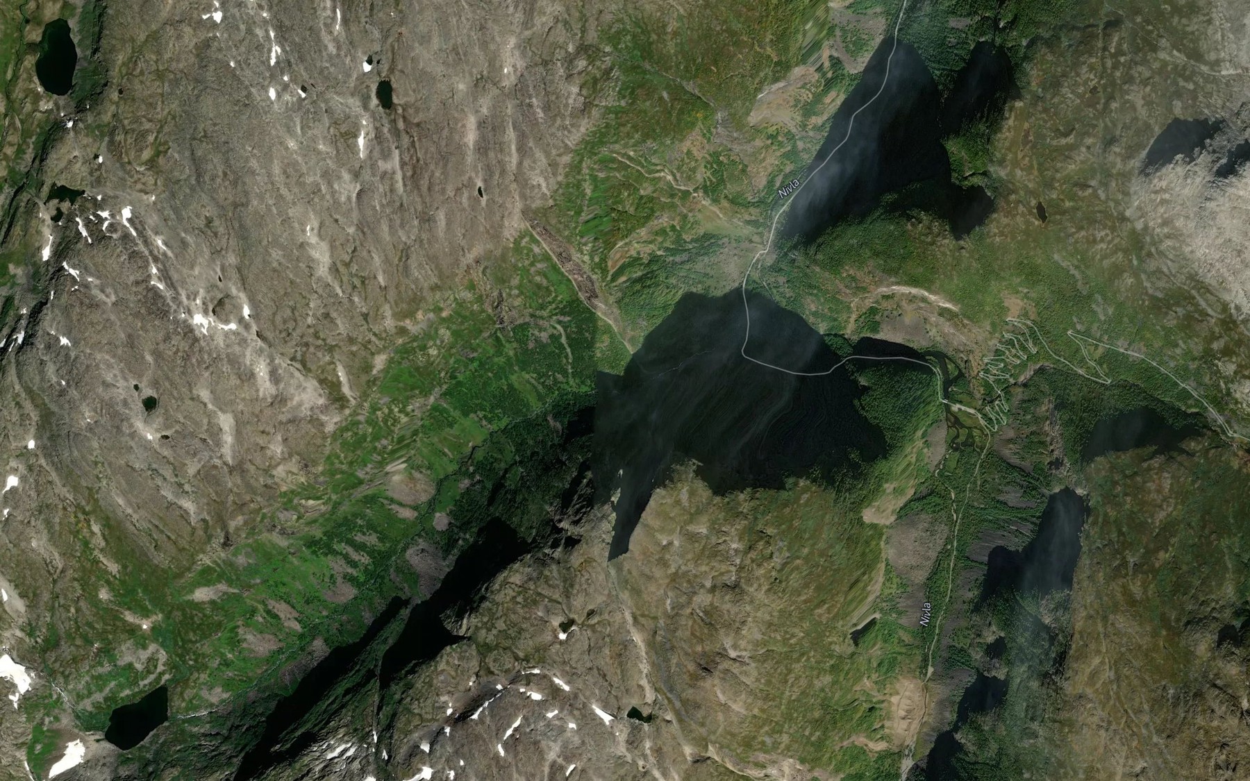 Satellite map of the Halletjorna