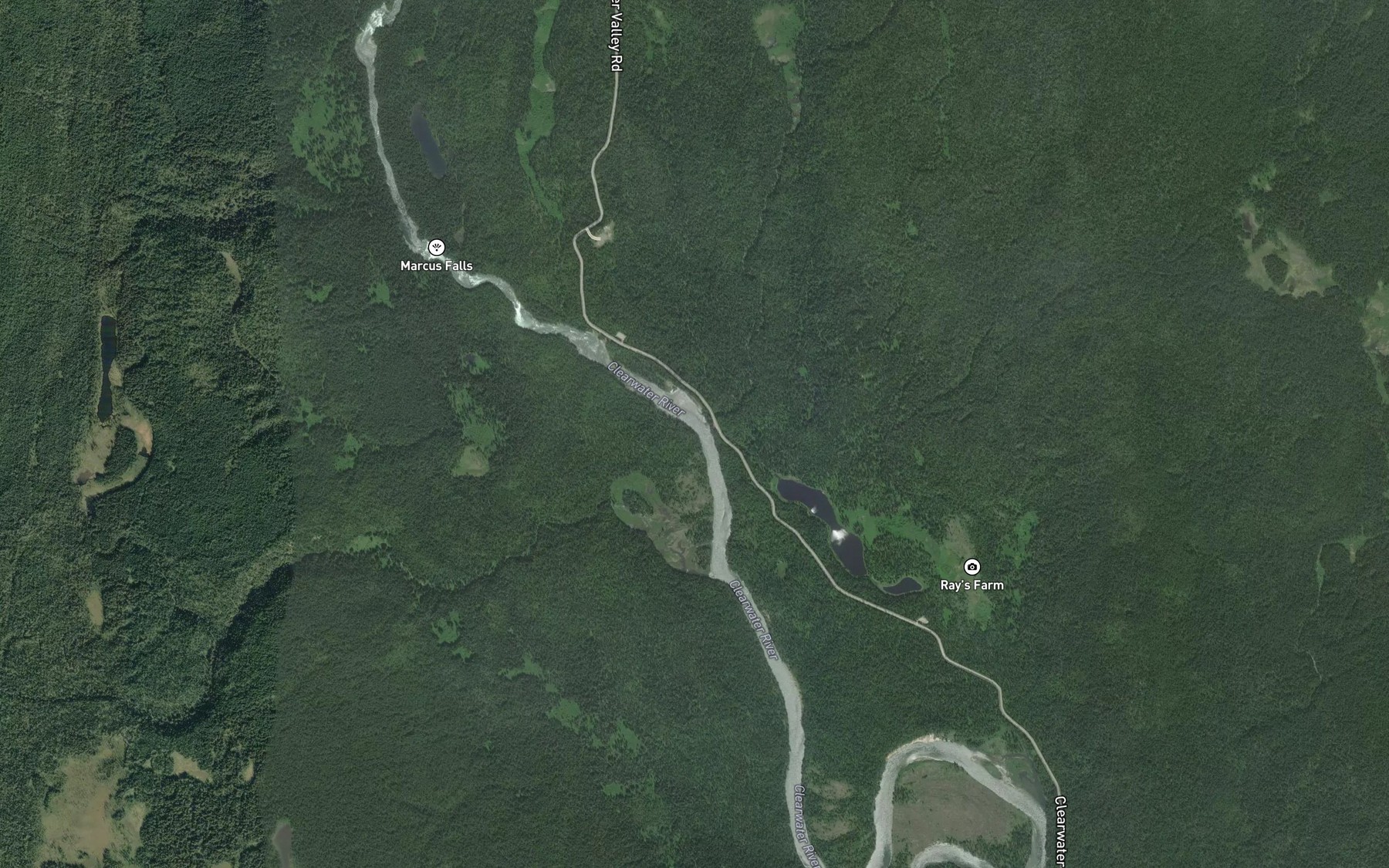 Satellite map of the Alice Creek