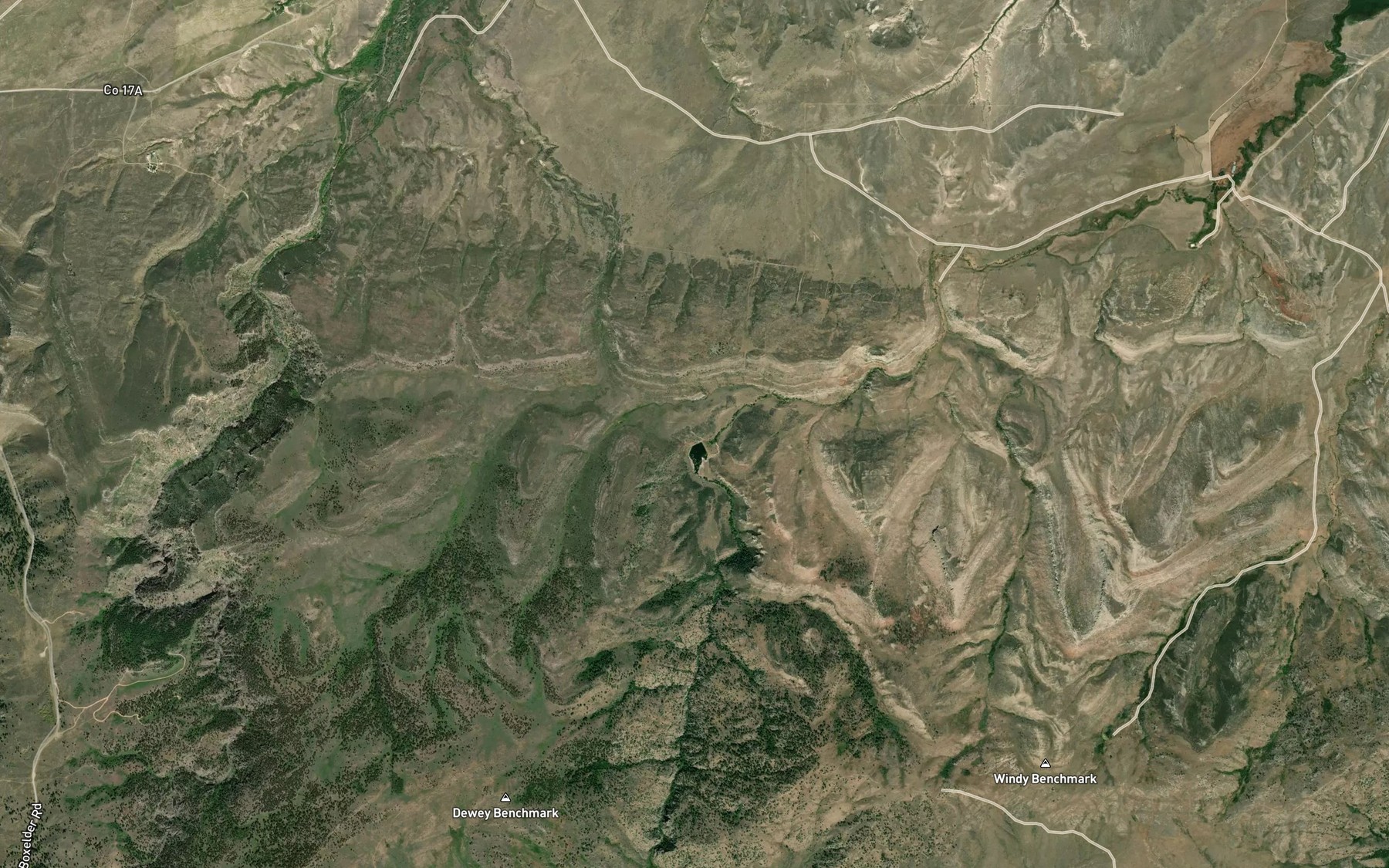 Satellite map of the Little Boxelder Reservoir Number 3