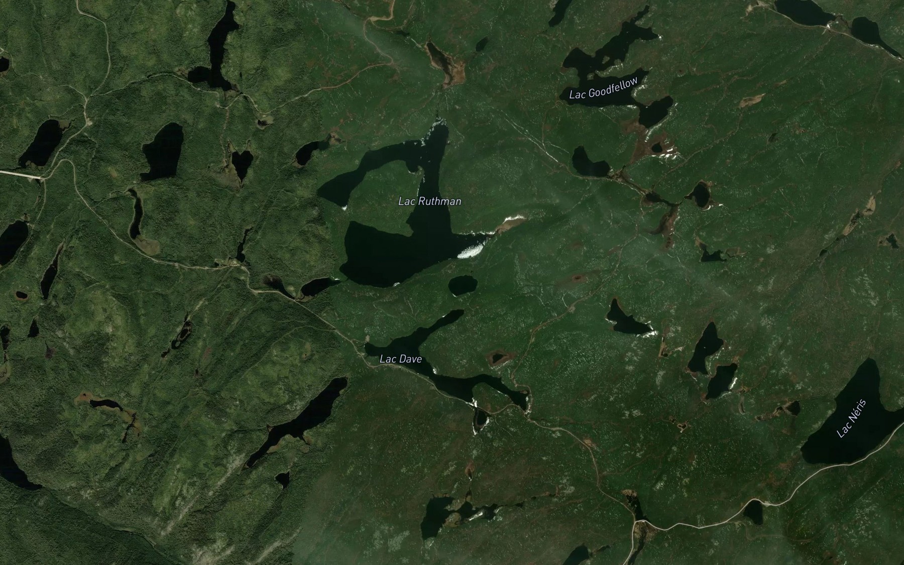 Satellite map of the Lac Rancourt