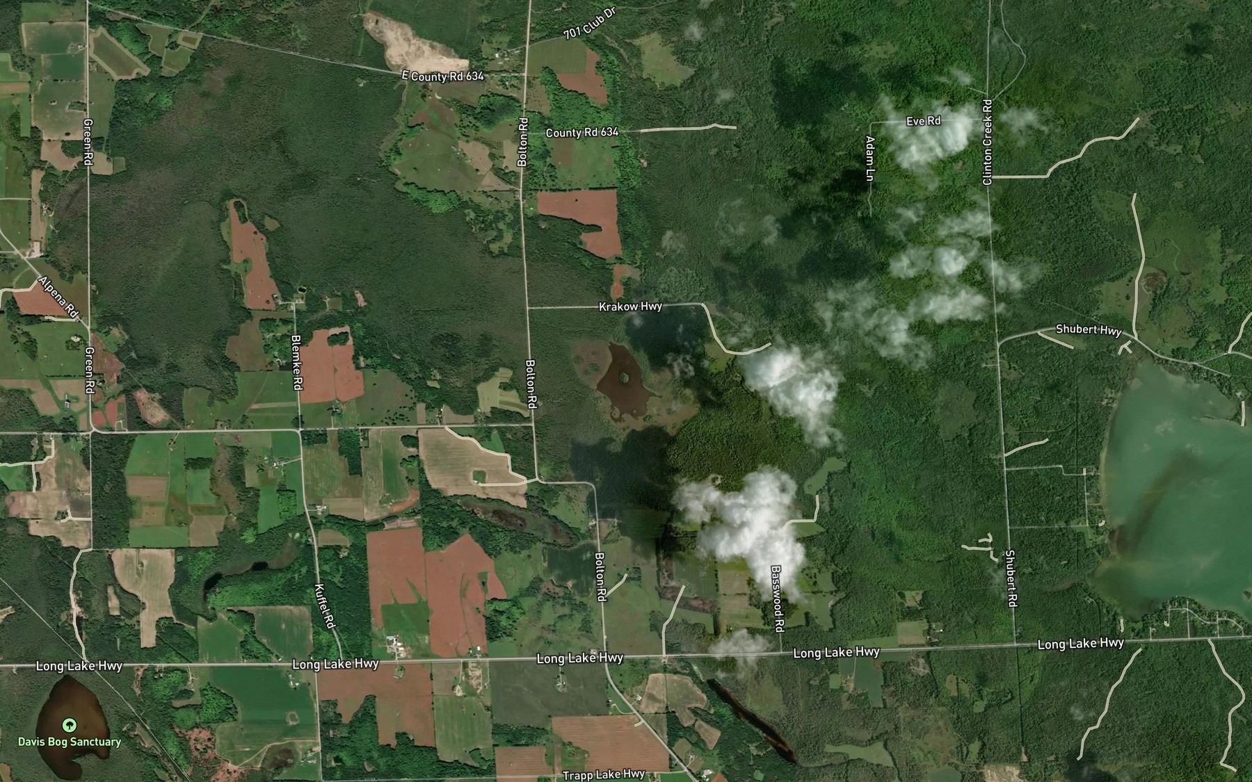 Satellite map of the Clinton Lake