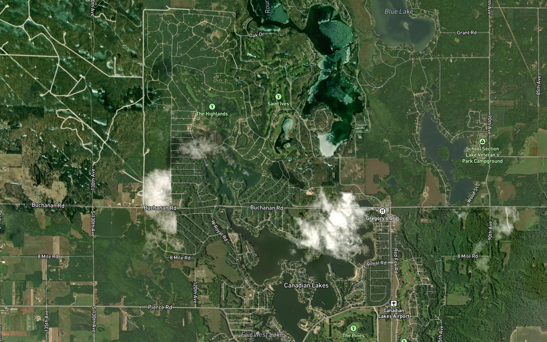 Satellite map of the Lost Lake