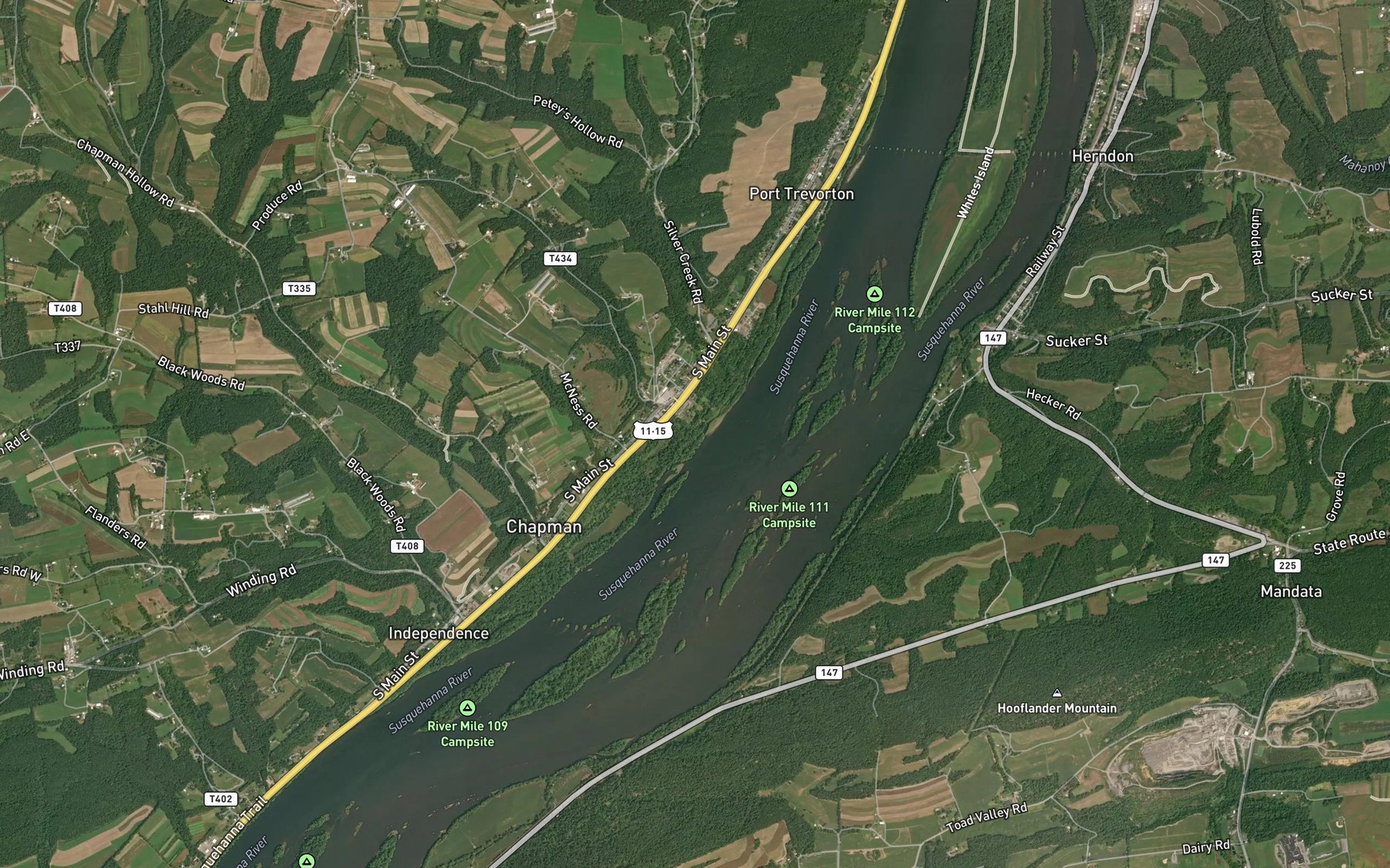 Satellite map of the Herrold Run