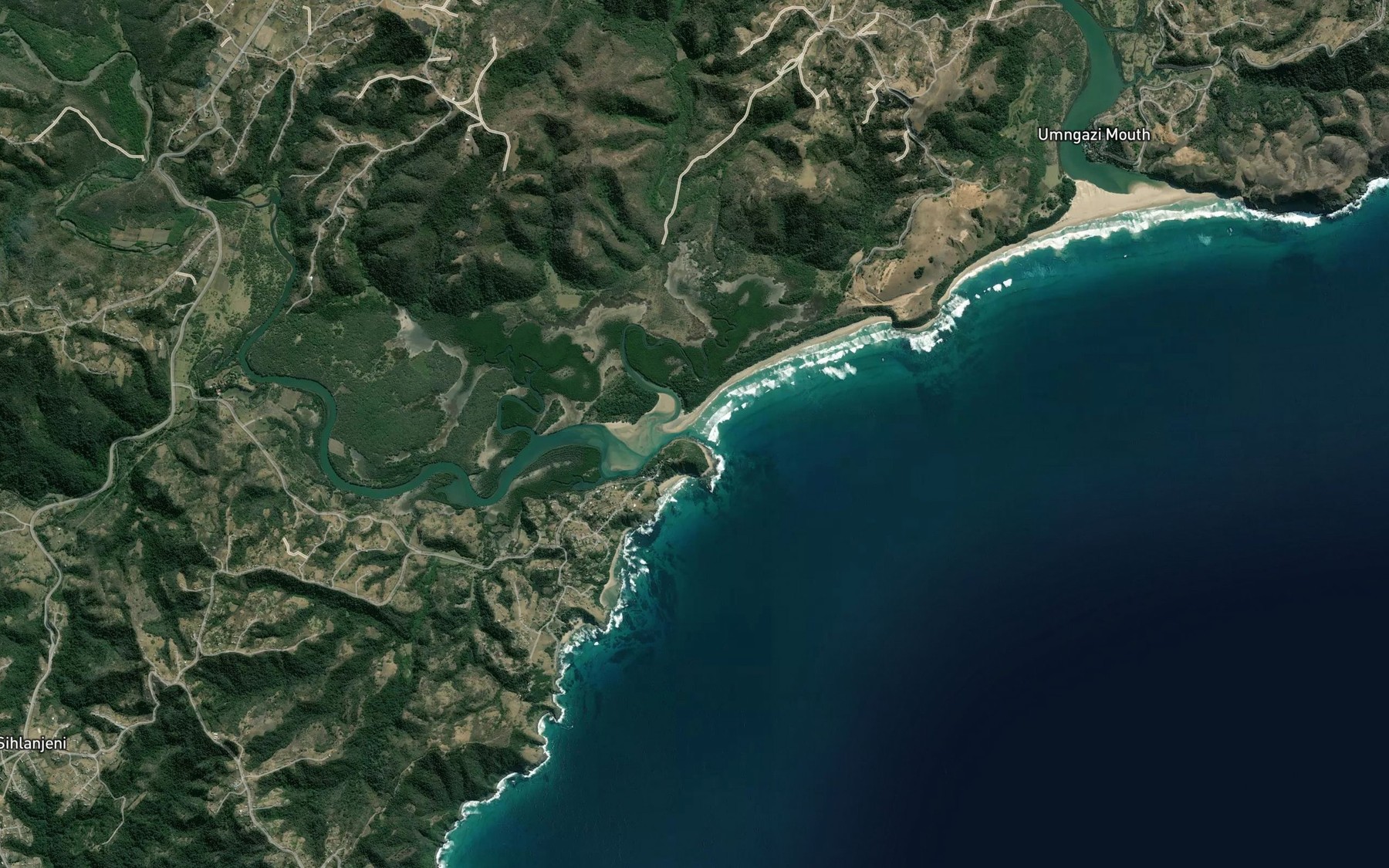 Satellite map of the Mngazana
