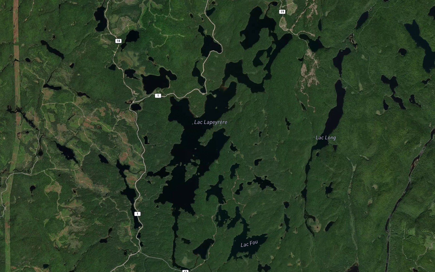Satellite map of the Lac Sharples