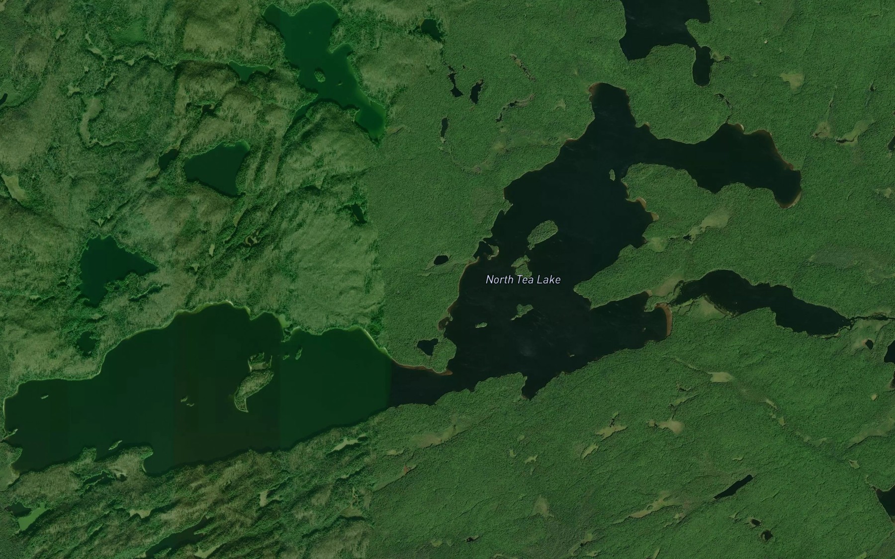 Satellite map of the North Tea Lake