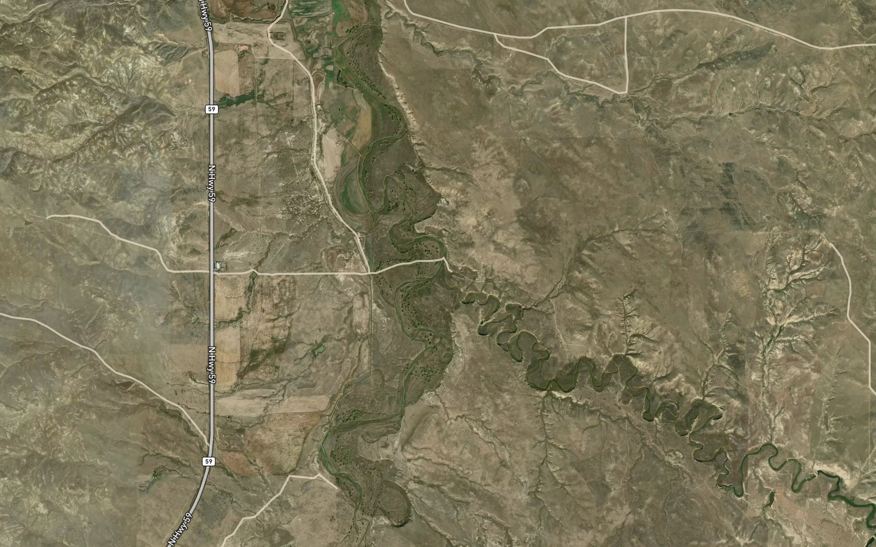 Satellite map of the Duck Creek