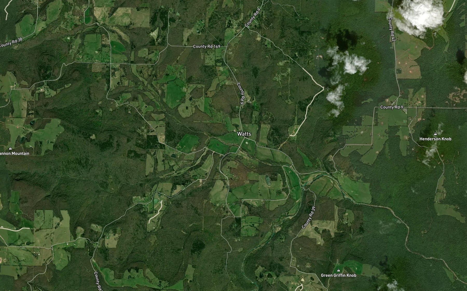 Satellite map of the Schoolhouse Branch