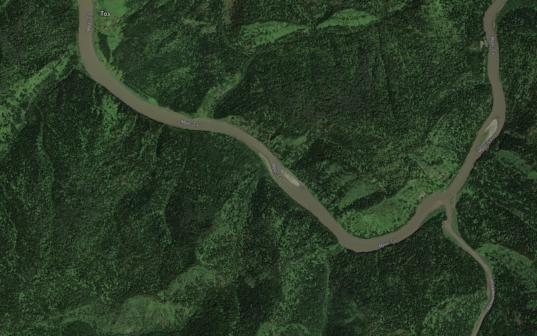 Satellite map of the Malyy Kendas