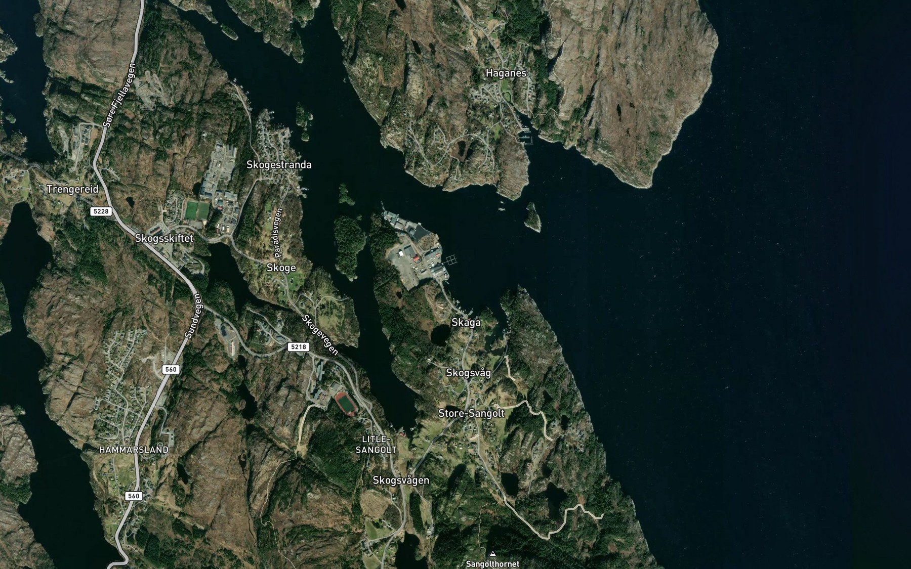 Satellite map of the Aspevika