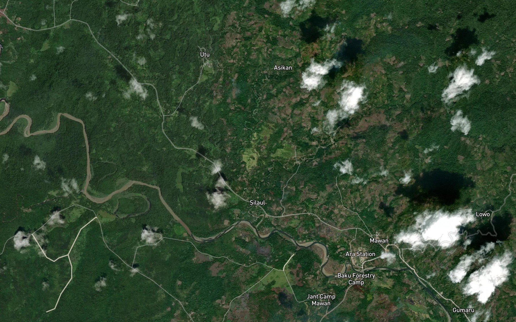 Satellite map of the Gohear Creek