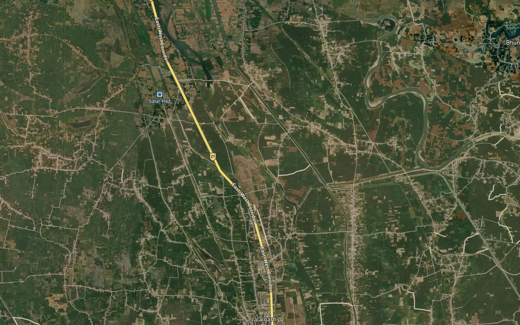 Satellite map of the Kosi Dhar