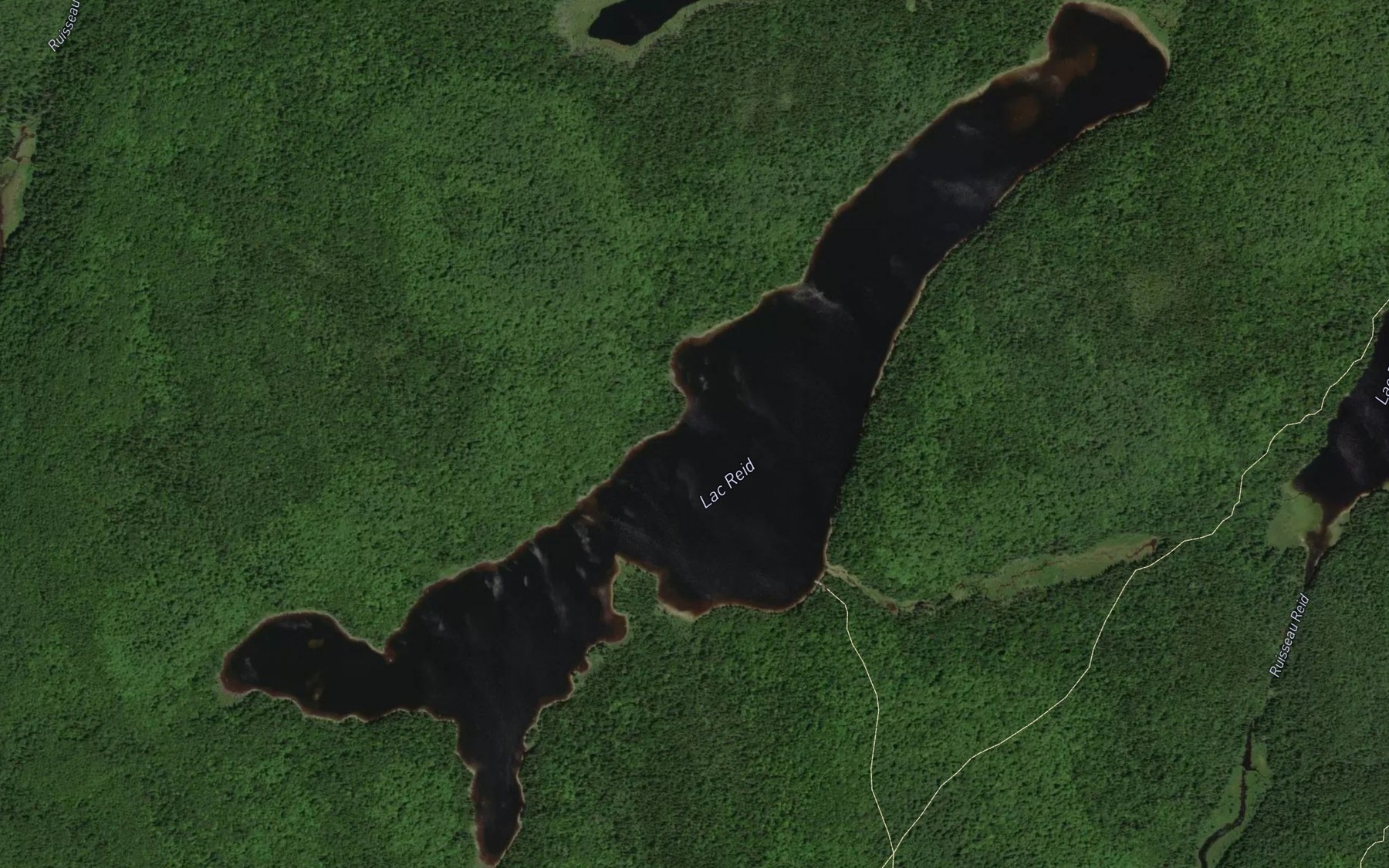 Satellite map of the Lac Reid