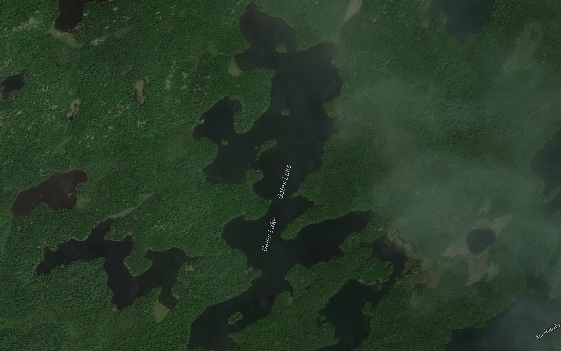 Satellite map of the Gates Lake