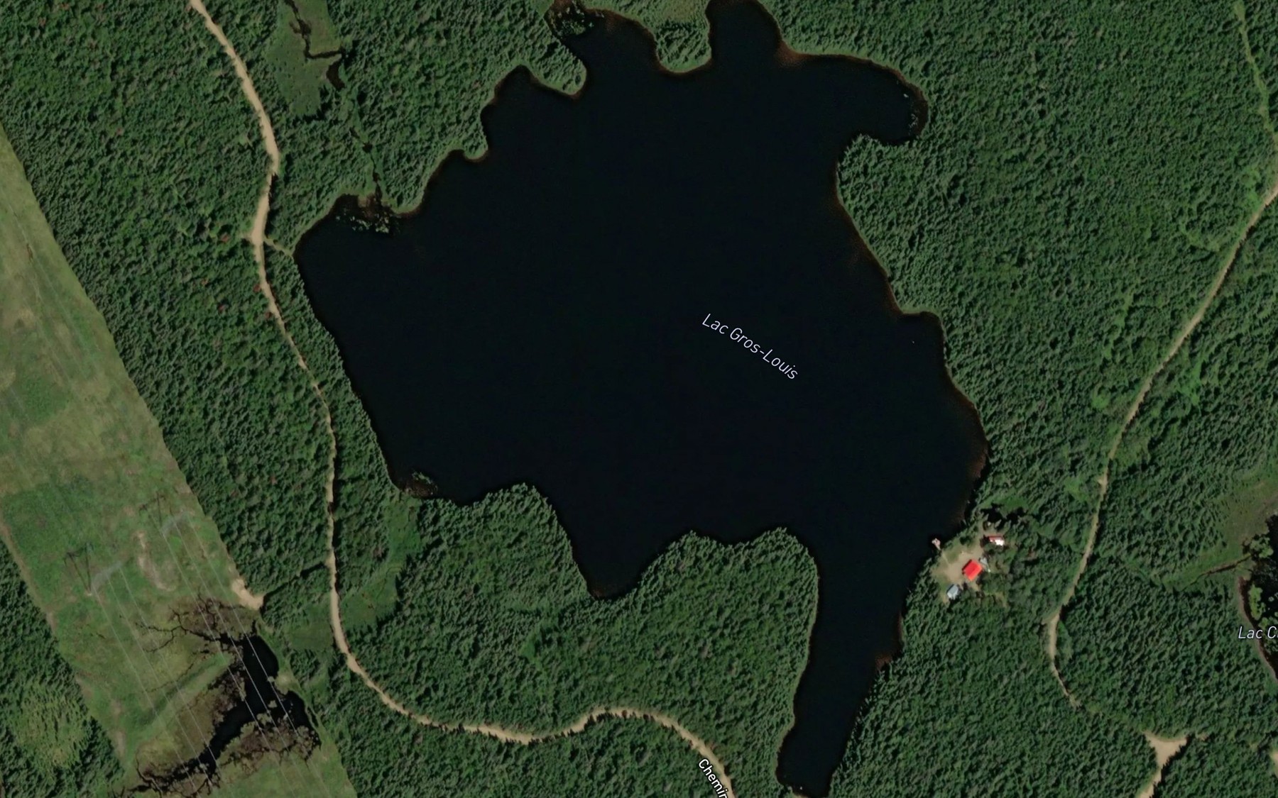 Satellite map of the Lac Gros-Louis