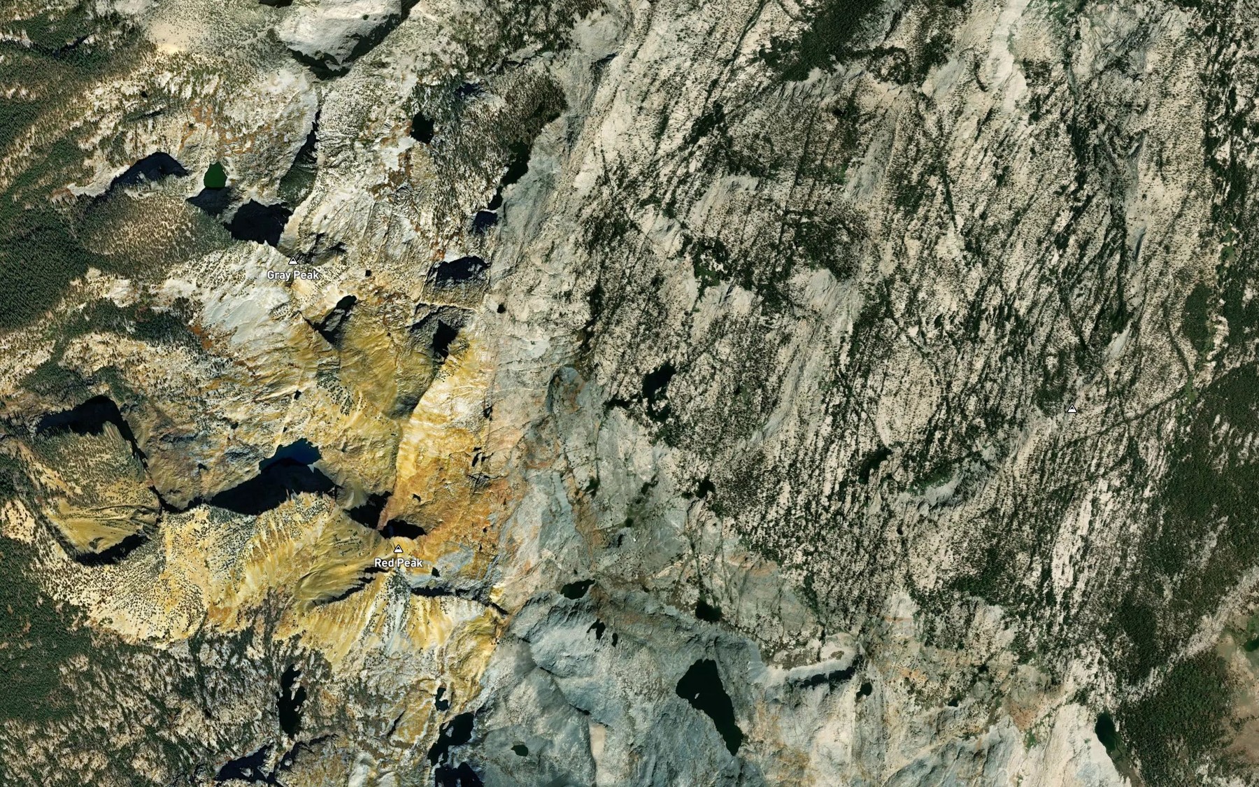 Satellite map of the Red Devil Lake