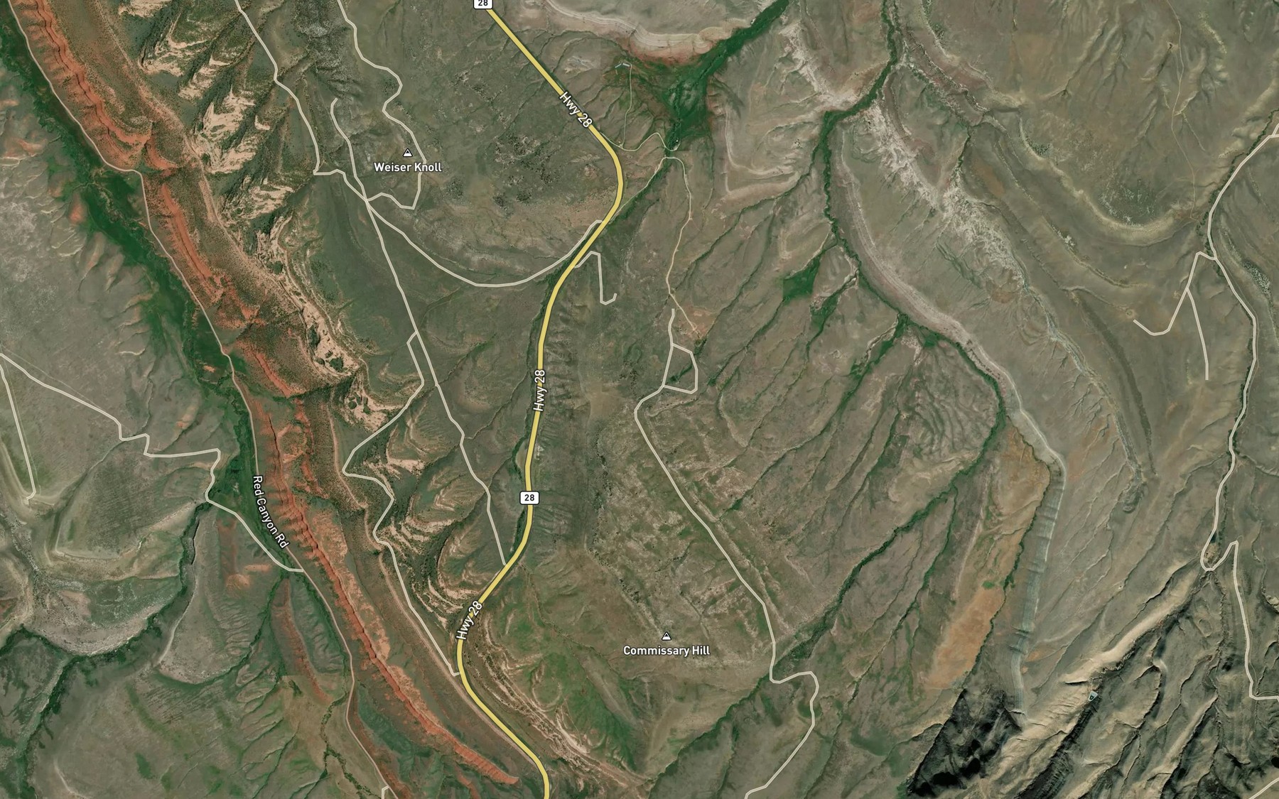 Satellite map of the Commissary Spring
