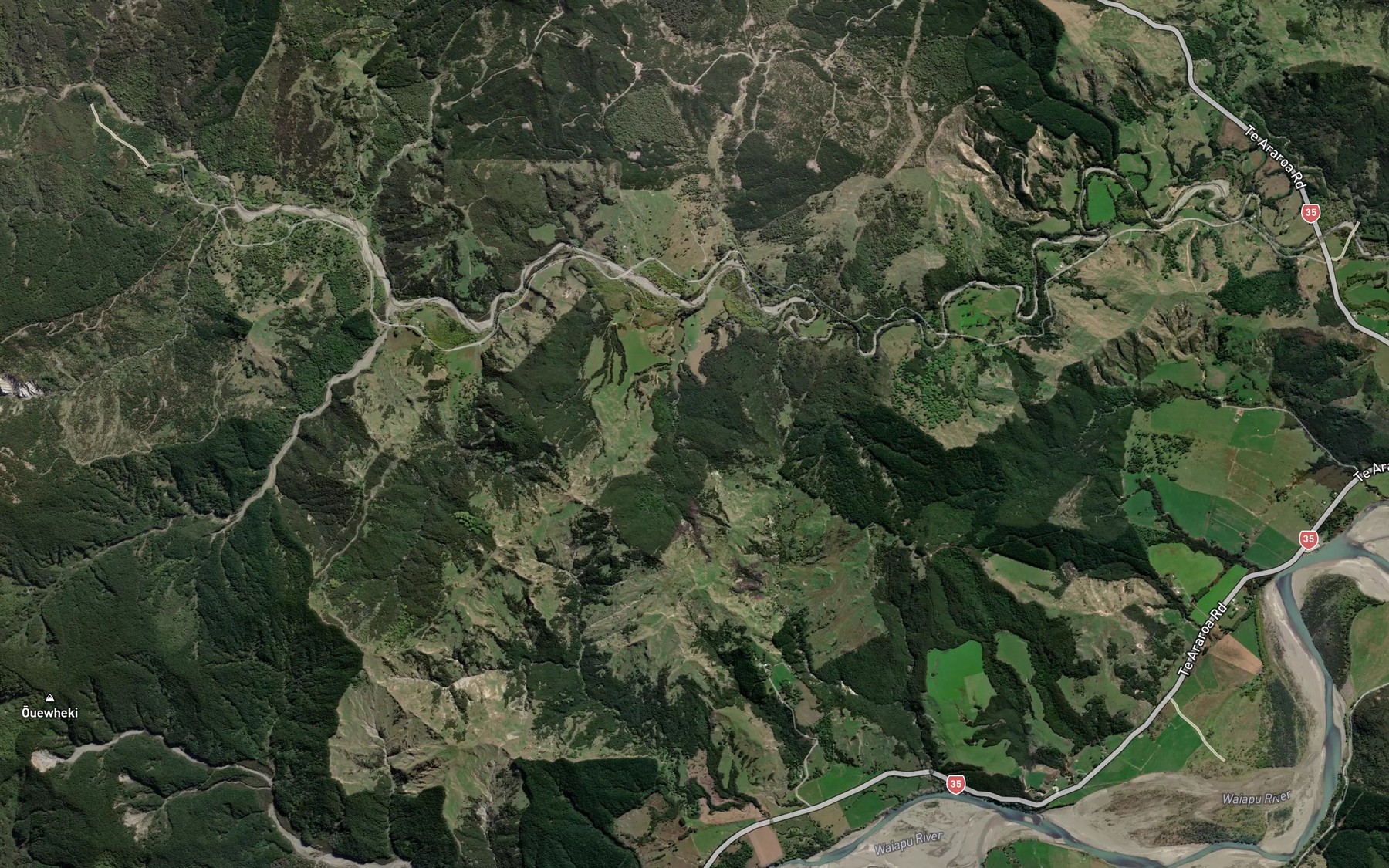Satellite map of the Mangarara Stream