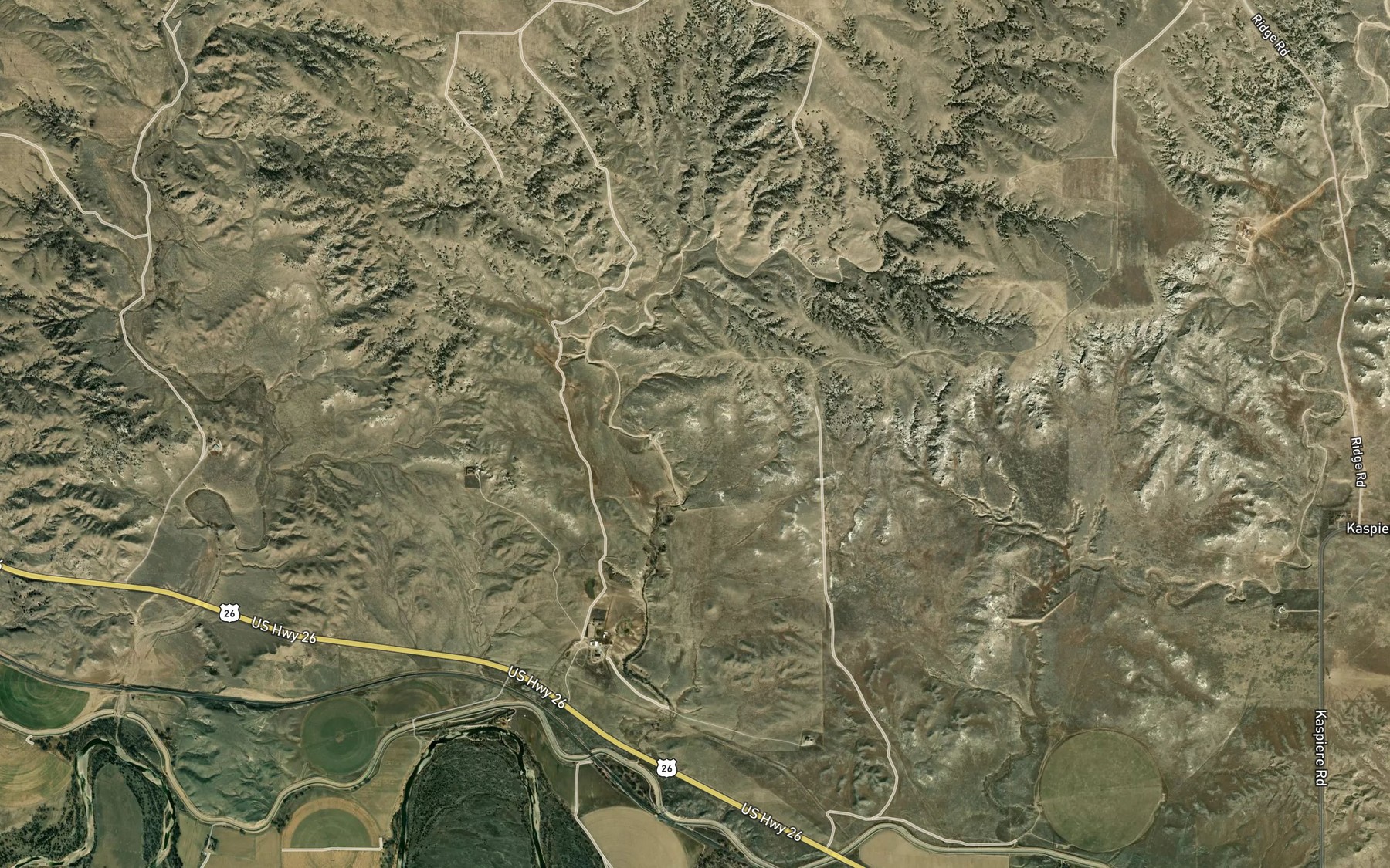 Satellite map of the Walsh Reservoir