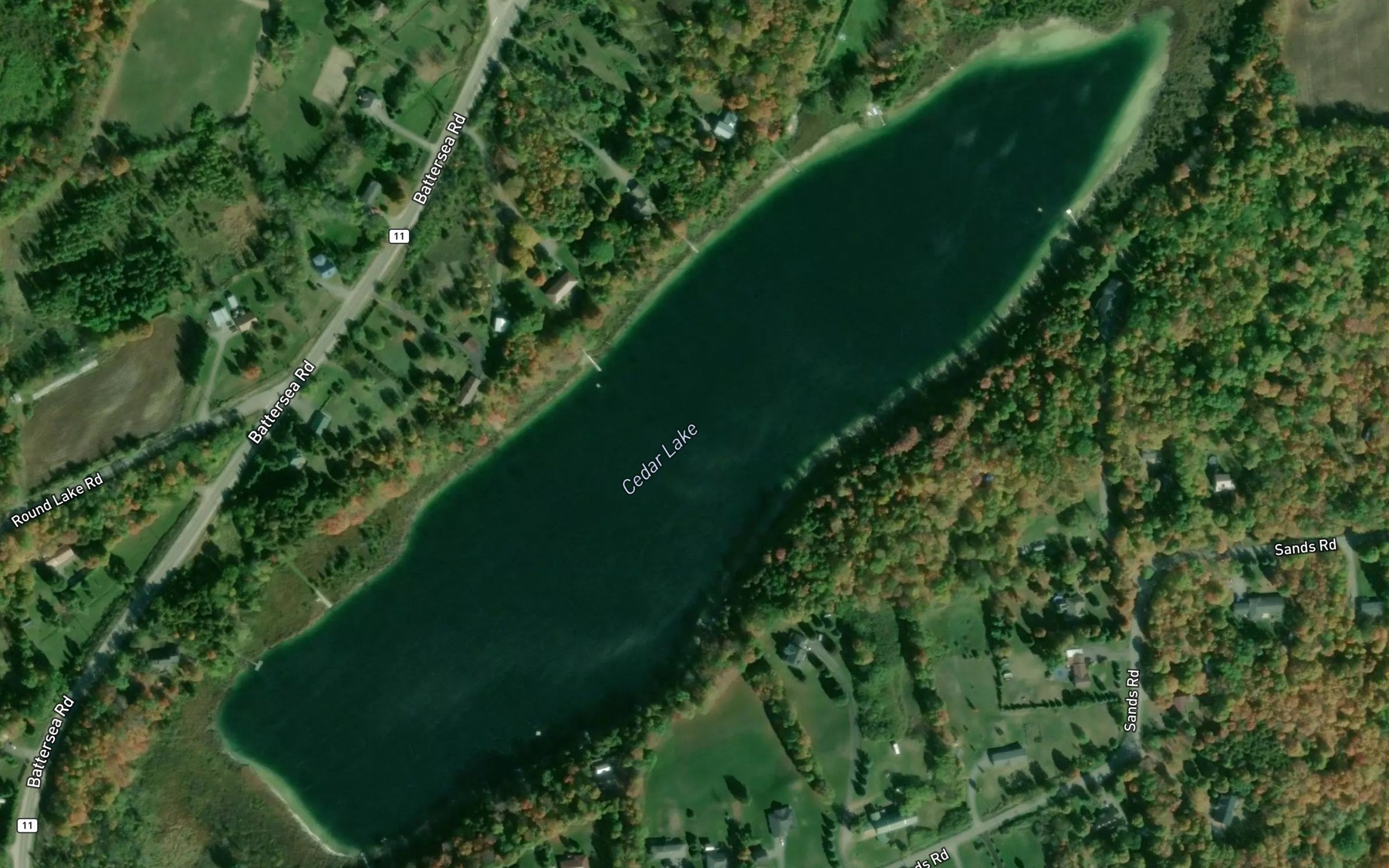 Satellite map of the Cedar Lake