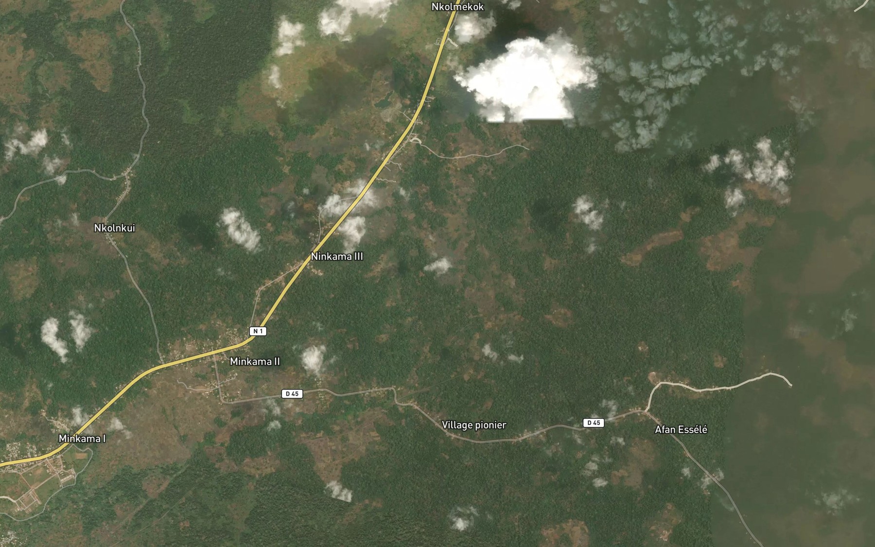 Satellite map of the Famena