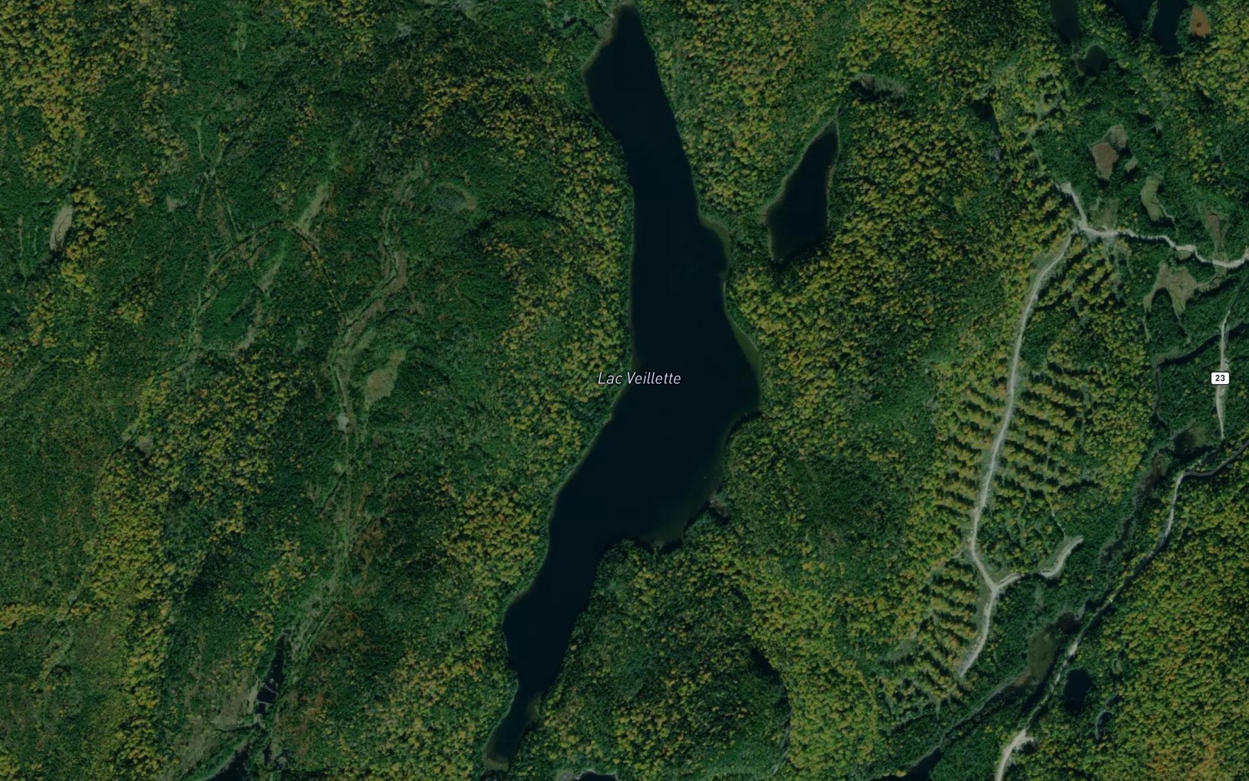 Satellite map of the Lac Veillette